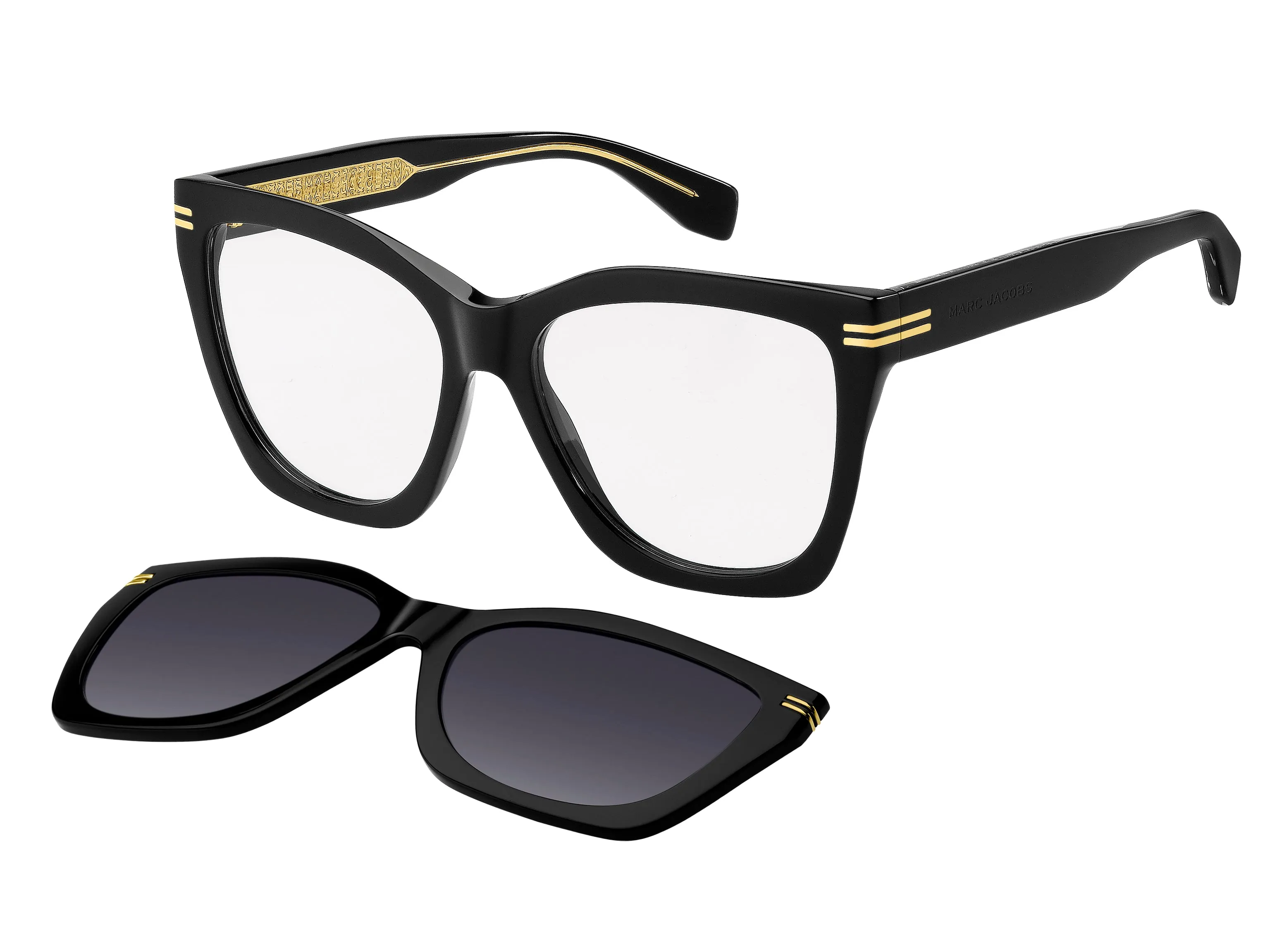 Marc Jacobs MJ 1113/CS 807/9O Occhiali da sole Acetato Nero Grigio Squadrata Normale Sfumato - immagine 1
