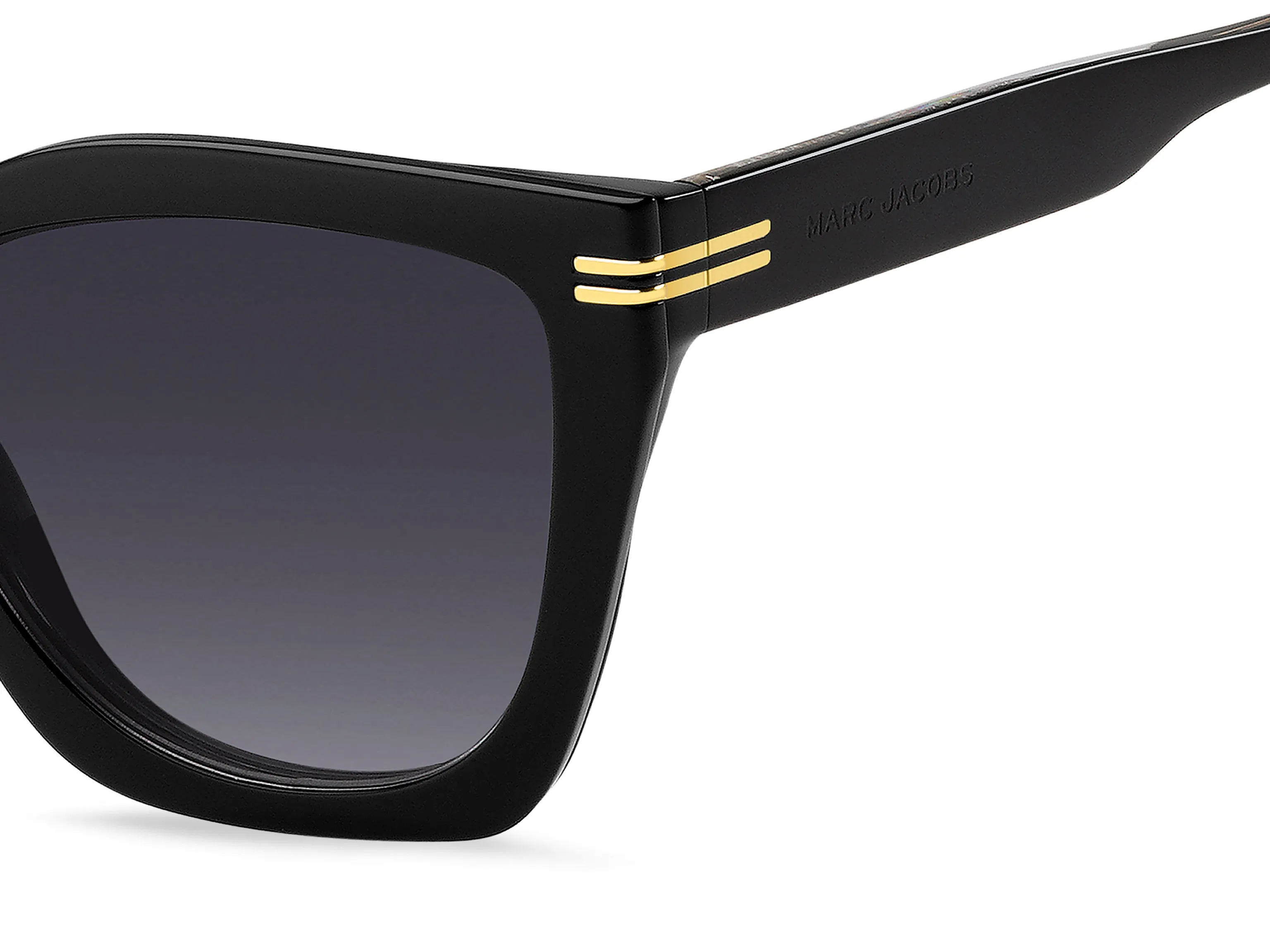 Marc Jacobs MJ 1113/CS 807/9O Occhiali da sole Acetato Nero Grigio Squadrata Normale Sfumato - immagine 3