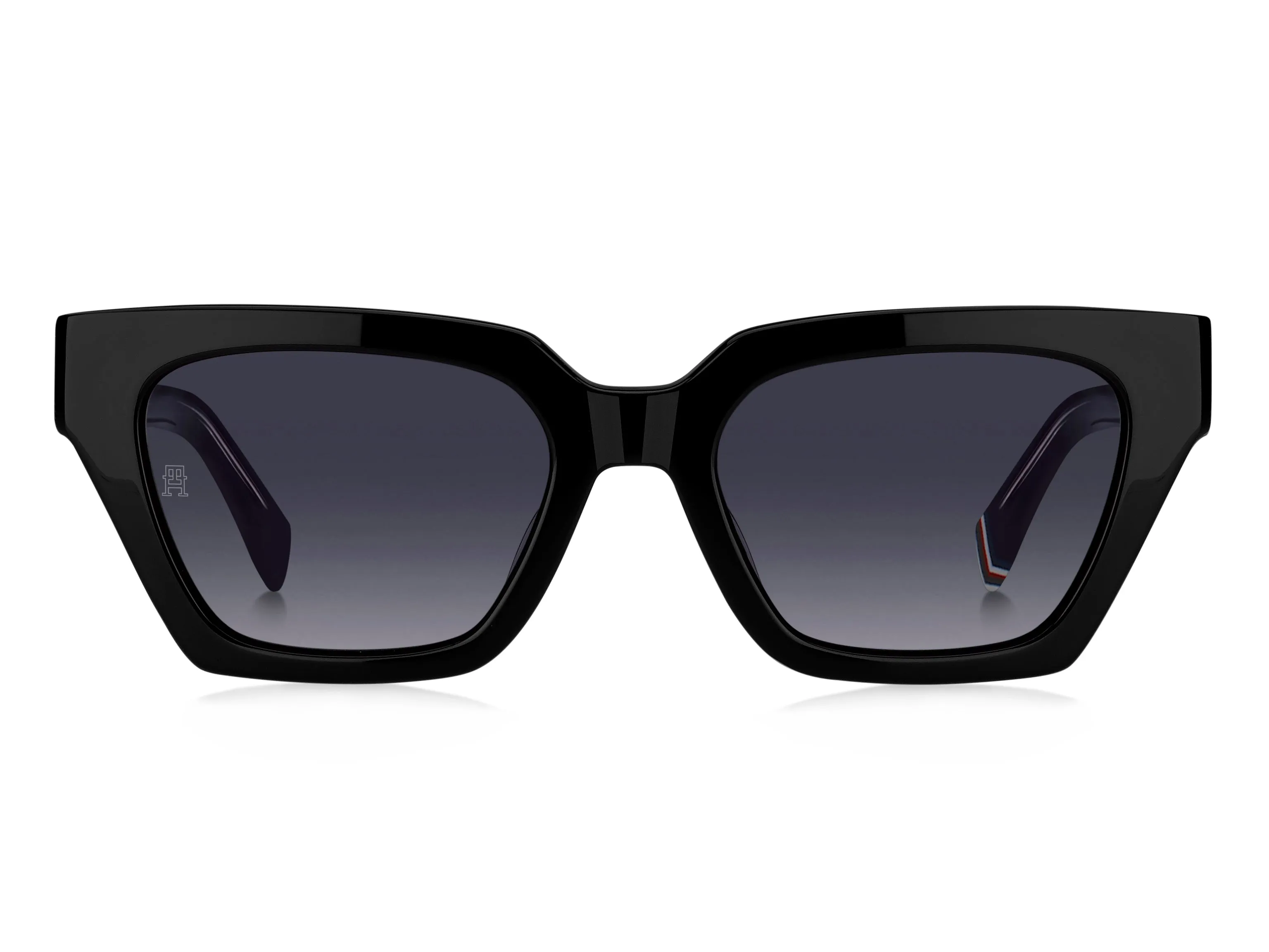 Tommy Hilfiger TH 2101/S 807/9O Occhiali da sole Acetato Nero Grigio Geometrica Sfumato - immagine 2