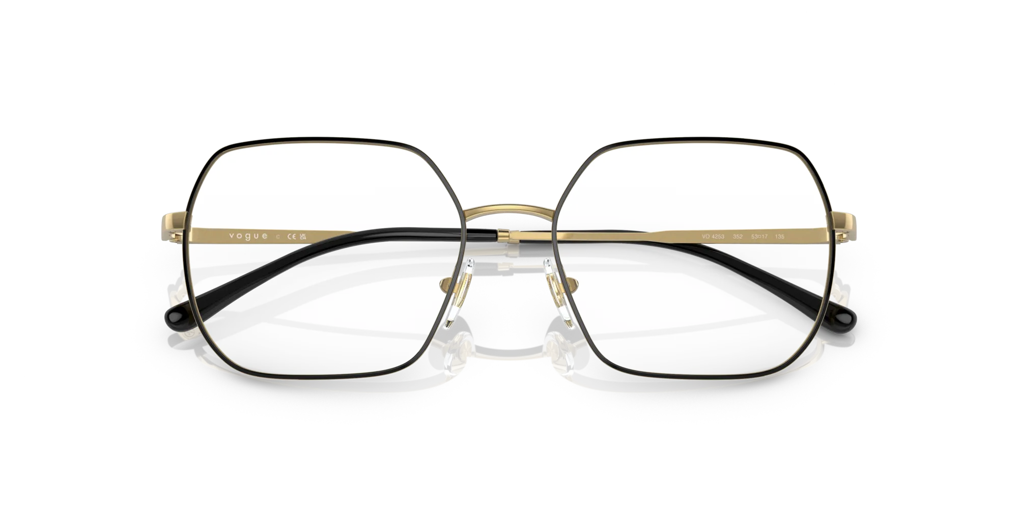 VOGUE EYEWEAR VO4253 352 Montature da vista Metallo Nero/Oro Geometrica - immagine 2