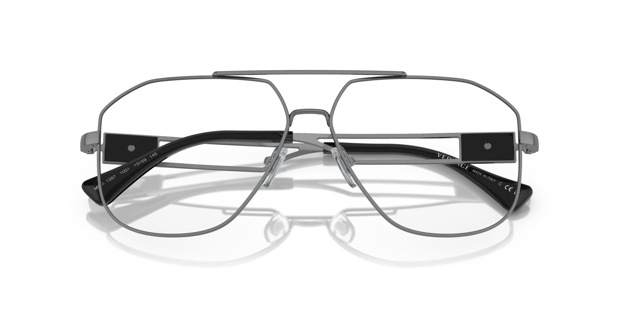 Versace VE1287 1001 Montature da vista Metallo Grigio Pilot - immagine 2