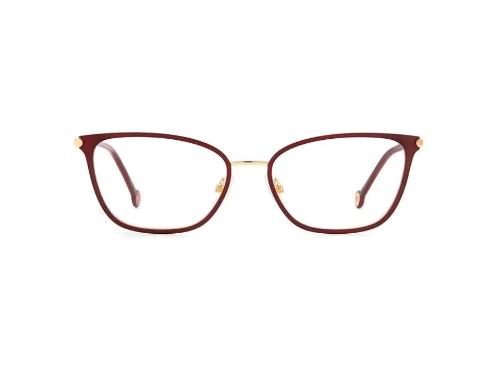 Carolina Herrera CH 0031 NOA Montature da vista Metallo Oro/Borgogna Squadrata - immagine 2