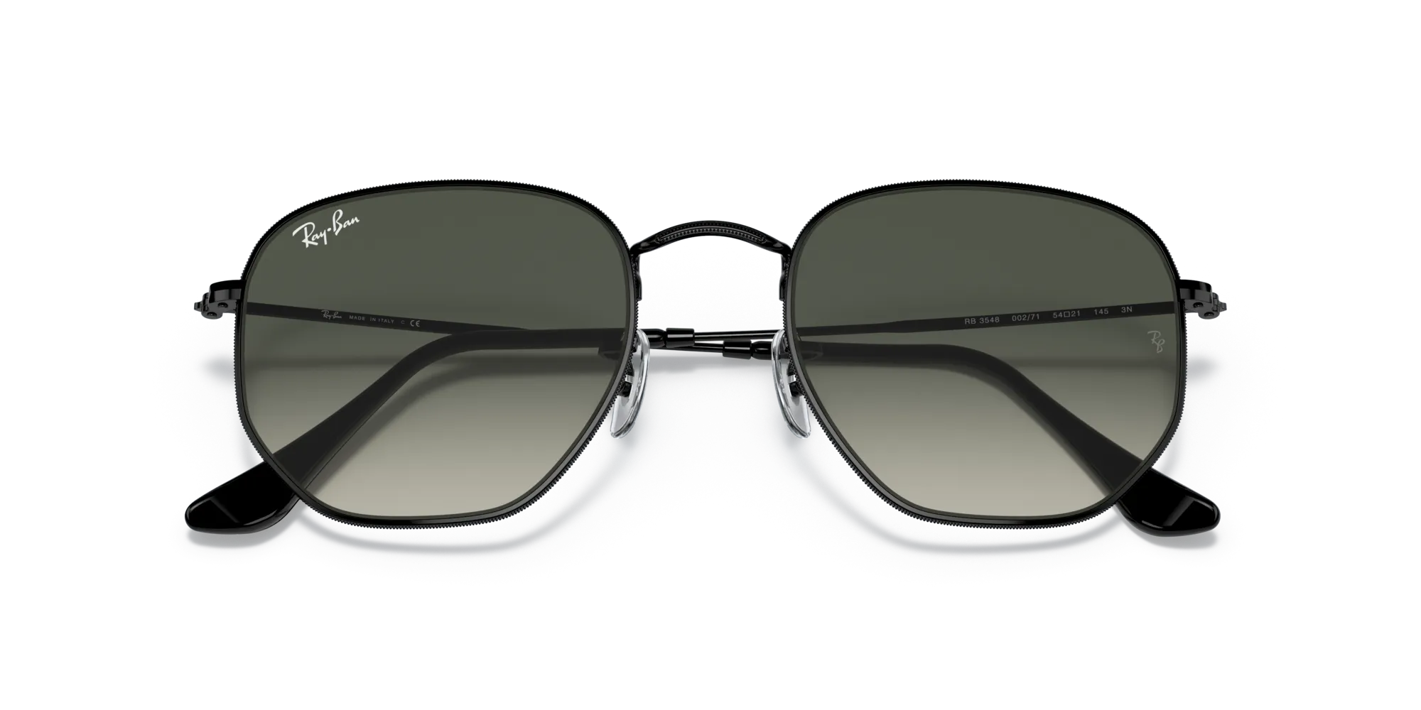 Ray - Ban RB3548 HEXAGONAL 002/71 Occhiali da sole Metallo Nero Grigio Geometrica Sfumato - immagine 2
