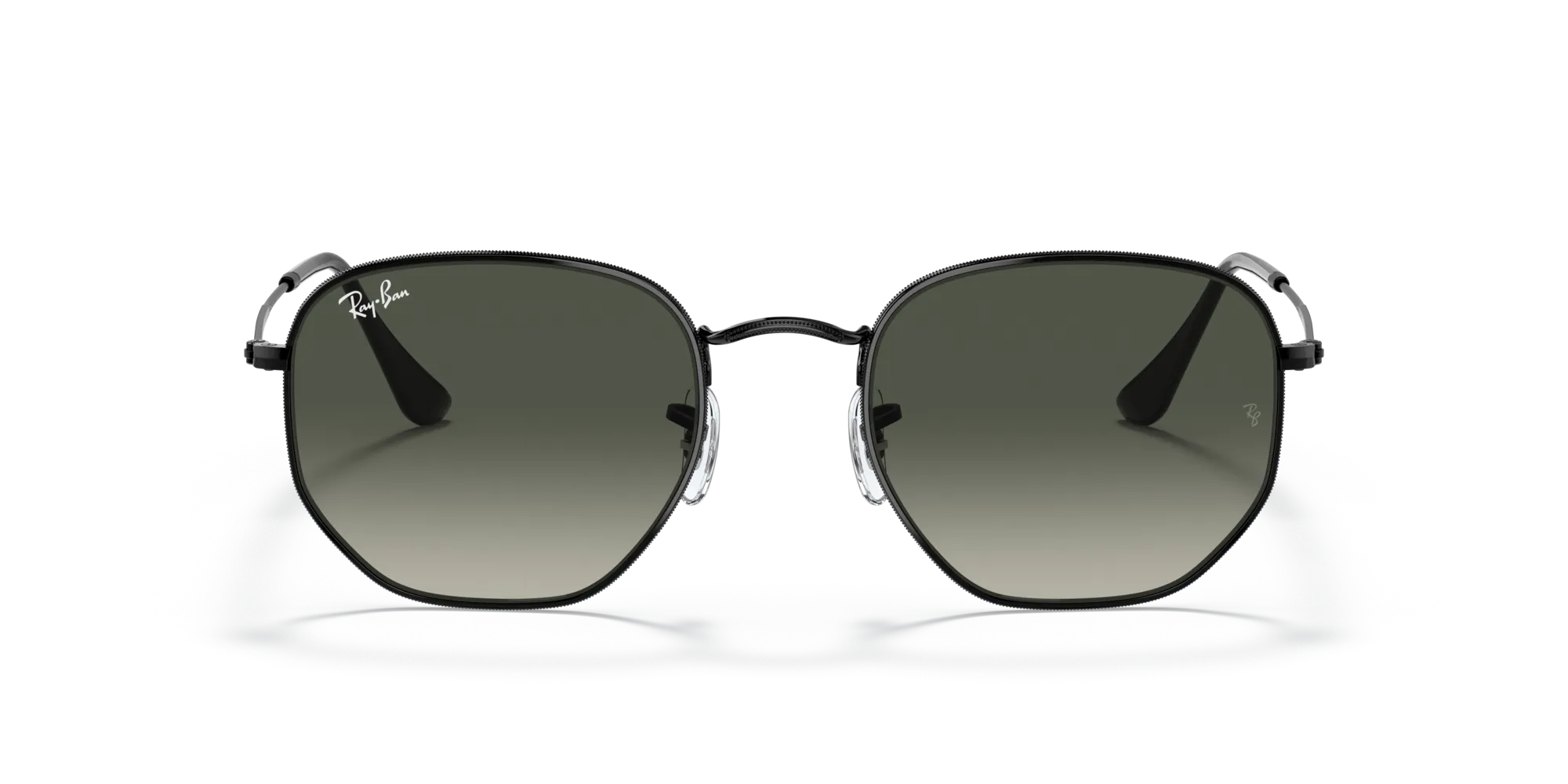 Ray - Ban RB3548 HEXAGONAL 002/71 Occhiali da sole Metallo Nero Grigio Geometrica Sfumato - immagine 3