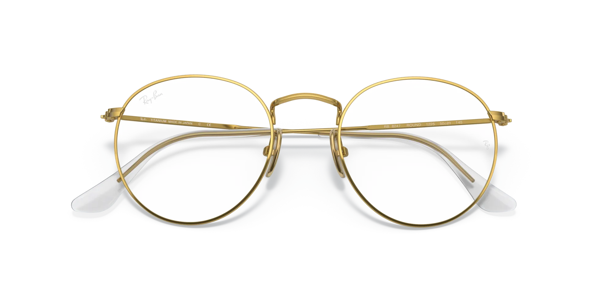Ray - Ban RX8247V ROUND 1225 Montature da vista Titanio Oro Trasparente Squadrata Normale - immagine 2