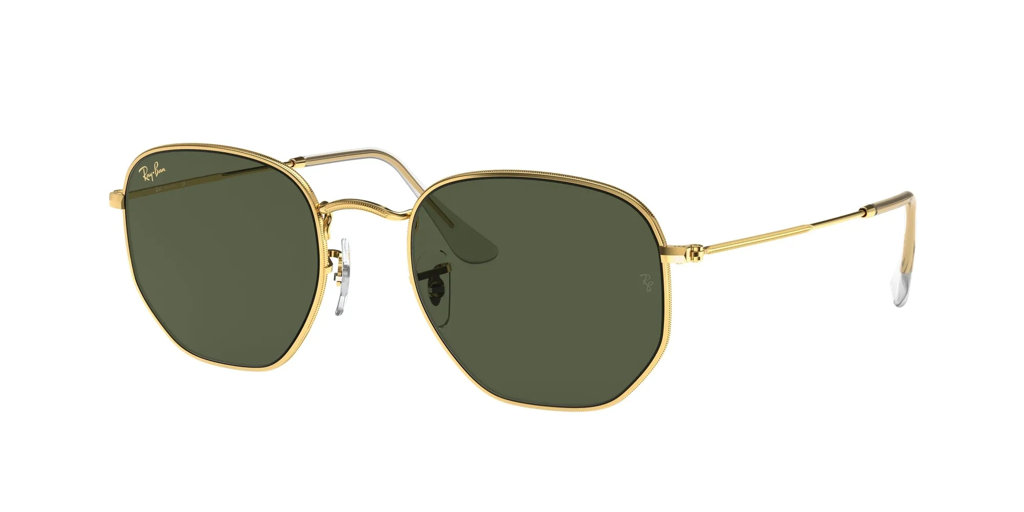 Ray - Ban RB3548 HEXAGONAL 919631 Occhiali da sole Metallo Oro Verde G15 Geometrica Normale - immagine 1