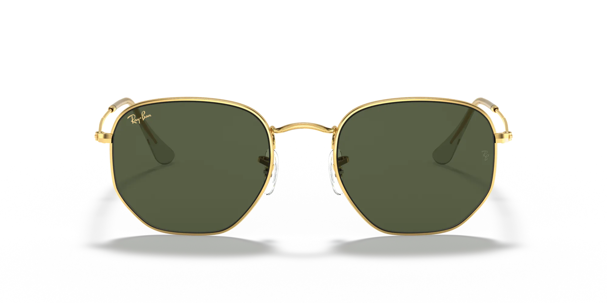 Ray - Ban RB3548 HEXAGONAL 919631 Occhiali da sole Metallo Oro Verde G15 Geometrica Normale - immagine 3