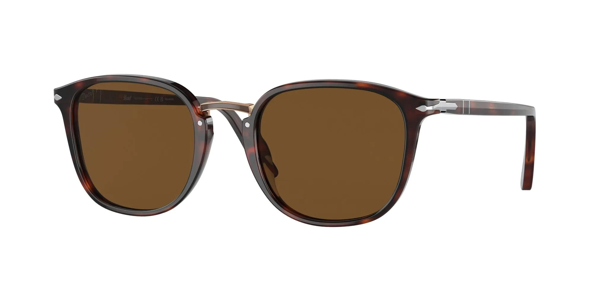 Persol PO3186S 24/57 Occhiali da sole Acetato Tartaruga Rotonda Polarizzata - immagine 1