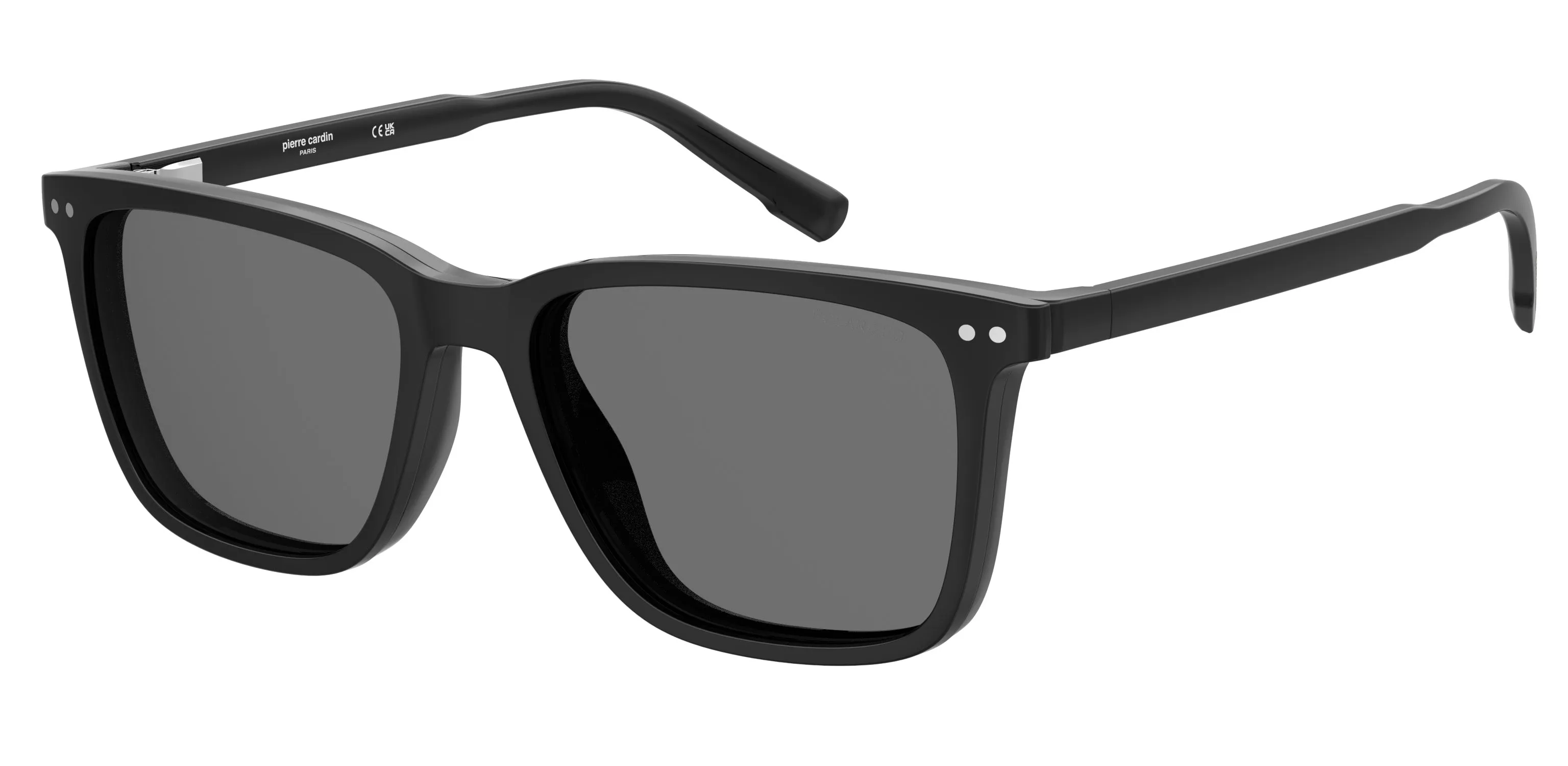 Pierre Cardin P.C. 6280/CS 807/M9 Occhiali da sole Acetato Nero Grigio Squadrata Polarizzata - immagine 1
