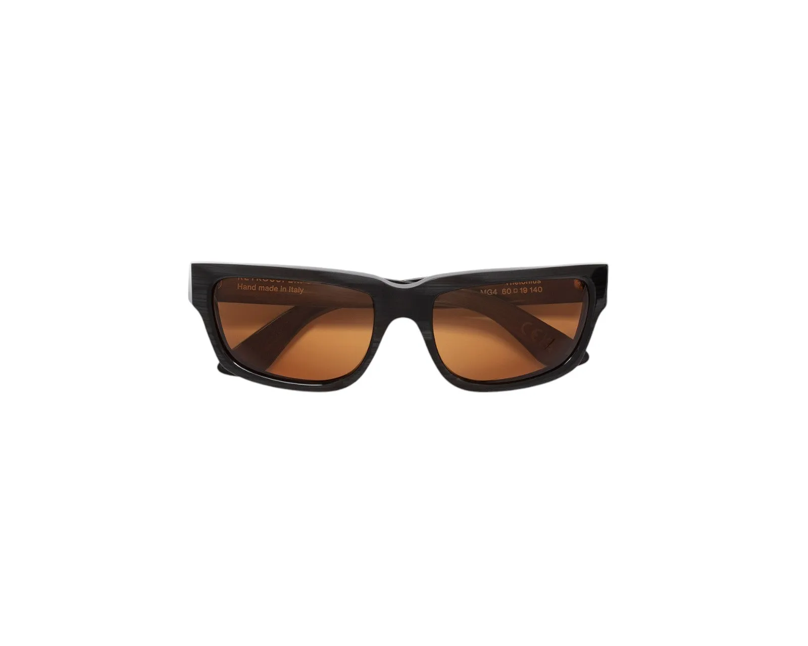 Retrosuperfuture MG4 THELONIUS FIAMMATO Occhiali da sole Acetato Nero Arancione Squadrata Normale - immagine 2