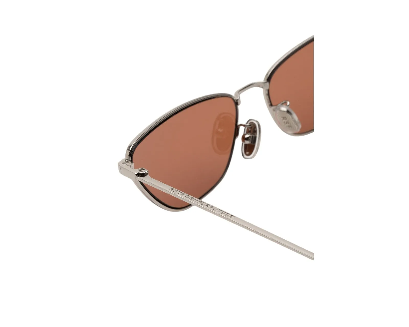 Retrosuperfuture DJN SPILLO METALLIC MINT Occhiali da sole Metallo Argento Bordeaux Cat Eye Normale - immagine 3