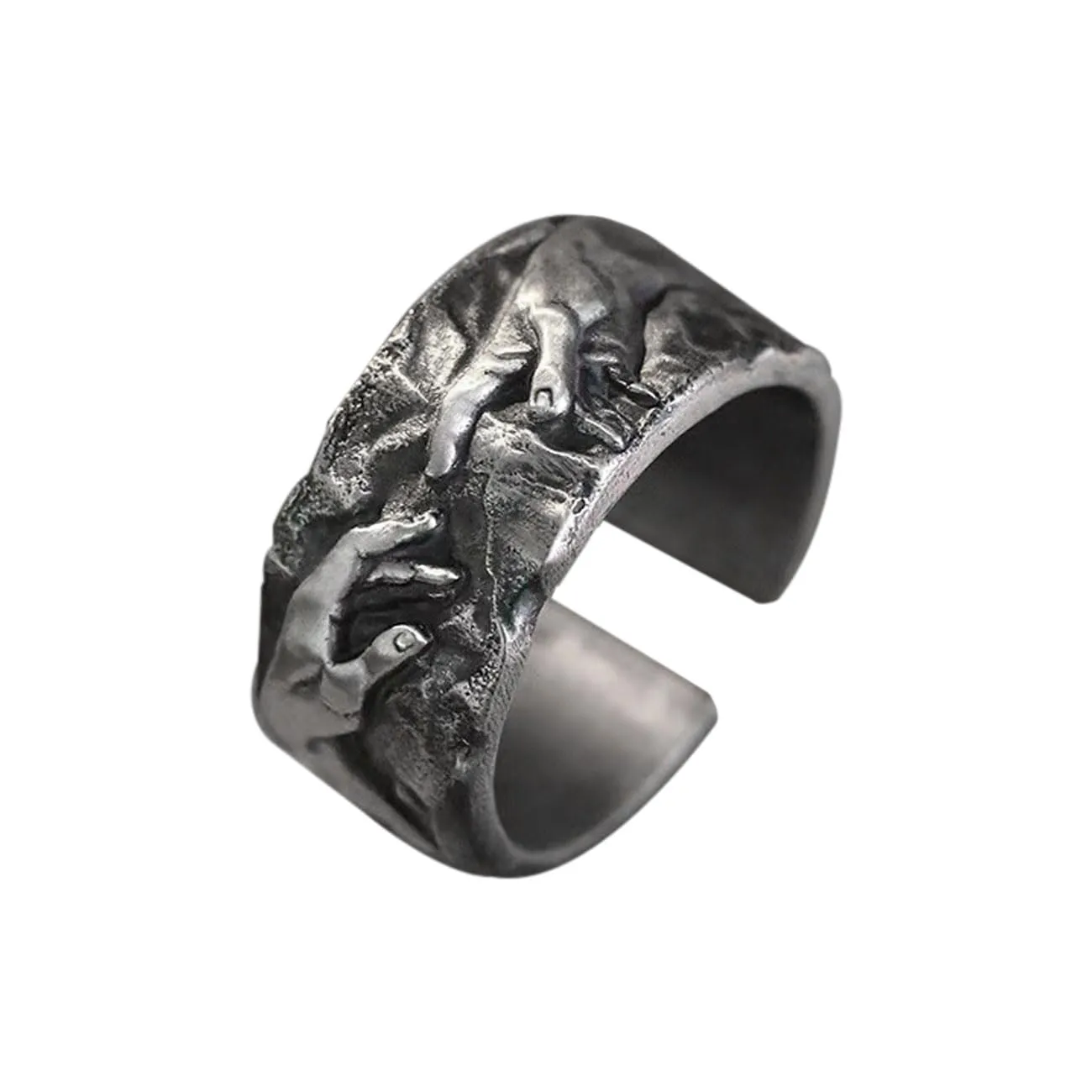 Auriselle Anello da Uomo Regolabile Mano di Dio Vintage Viking Retro Aperto Anello da Pollice Gotico Gioielli Regali per Uomini Ragazzi Padre - immagine 1