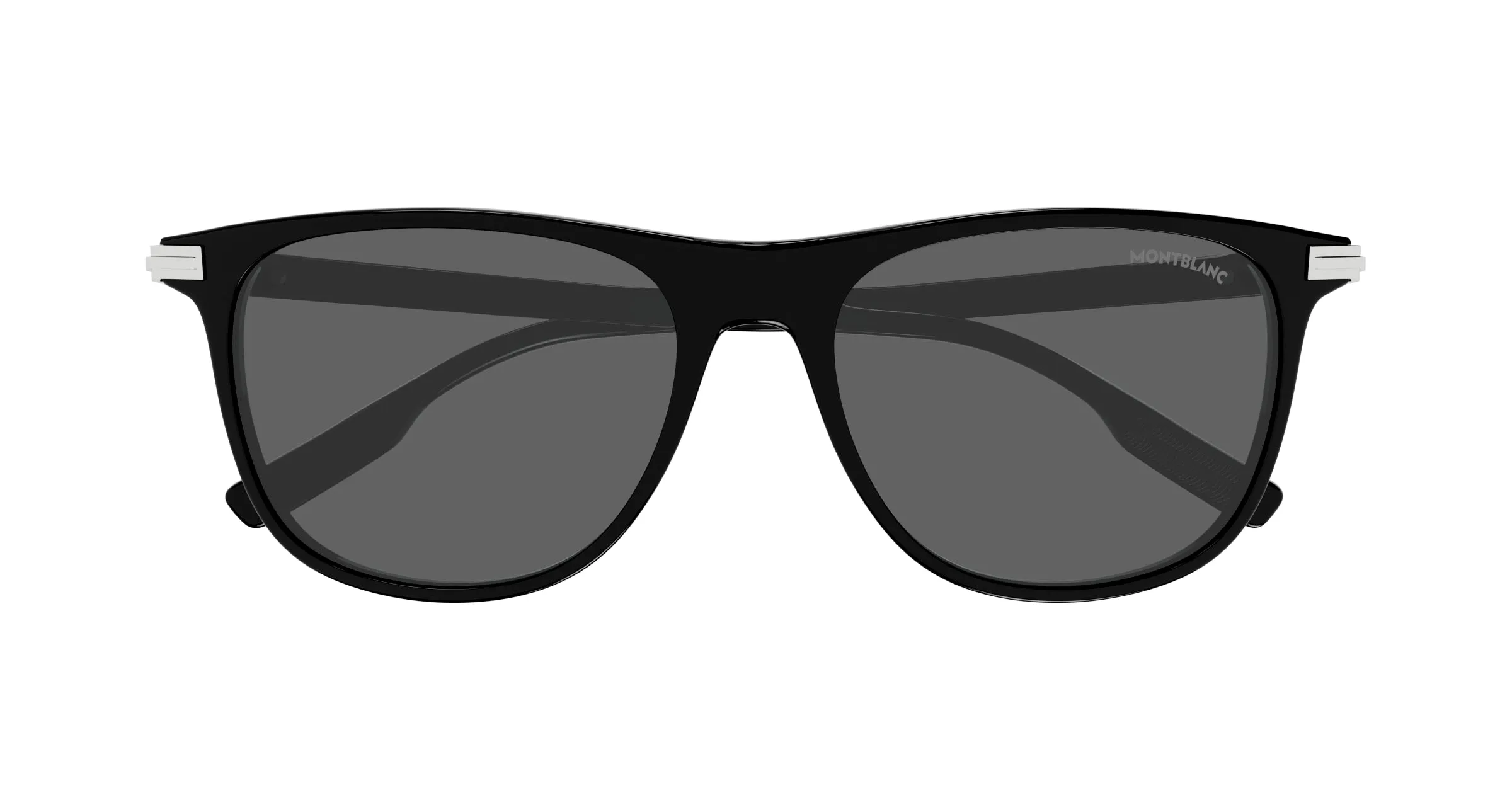 Montblanc MB0216S 001 Occhiali da sole Acetato Nero Grigio Squadrata Normale - immagine 2