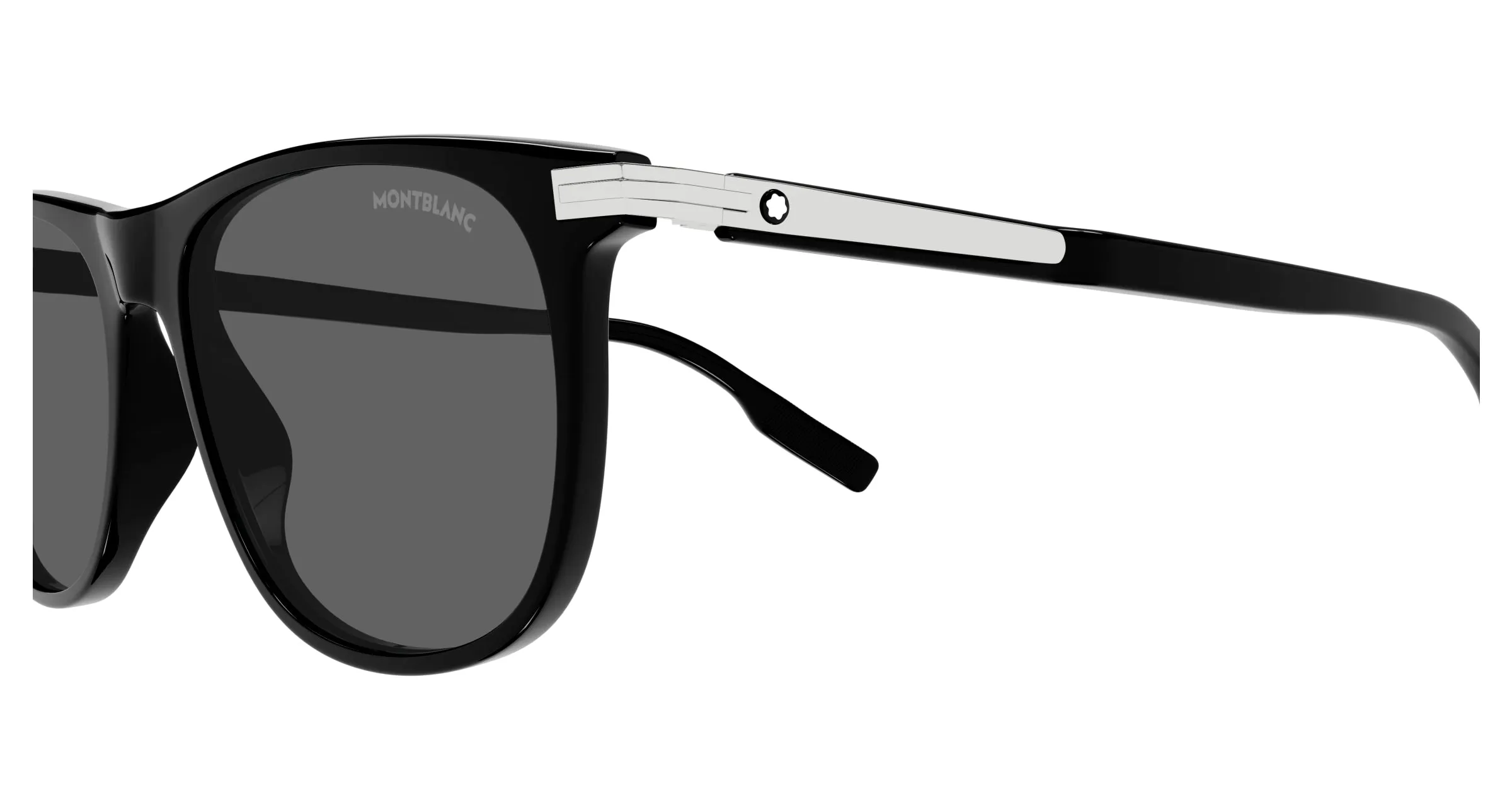 Montblanc MB0216S 001 Occhiali da sole Acetato Nero Grigio Squadrata Normale - immagine 3