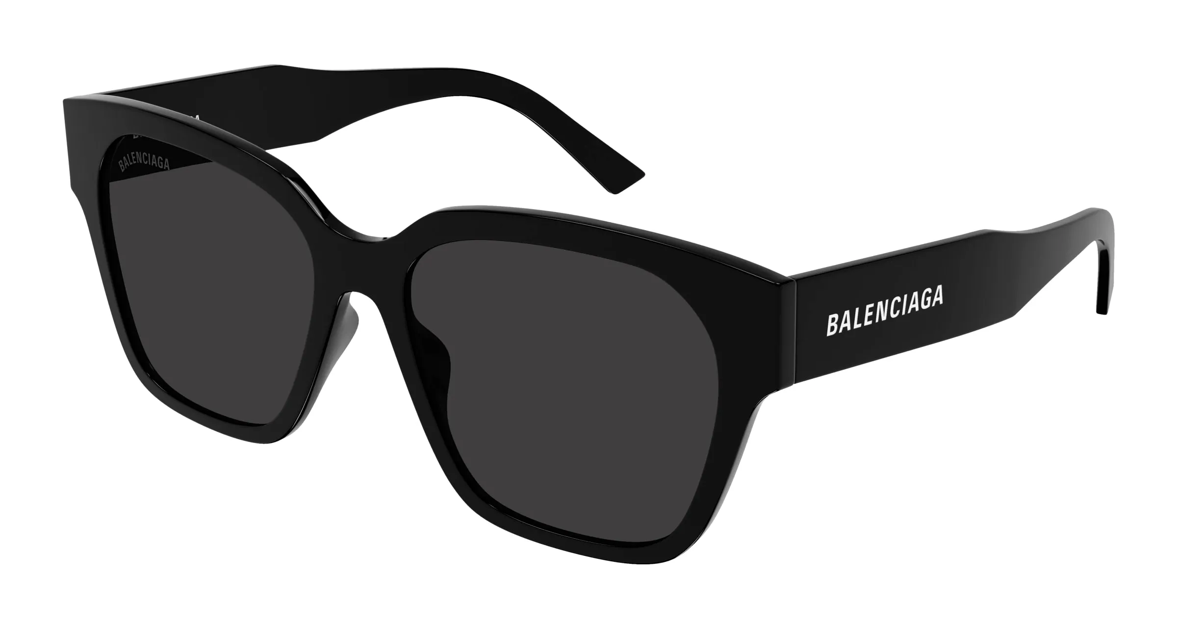 Balenciaga BB0215SA 001 Occhiali da sole Acetato Nero Grigio Squadrata - immagine 1