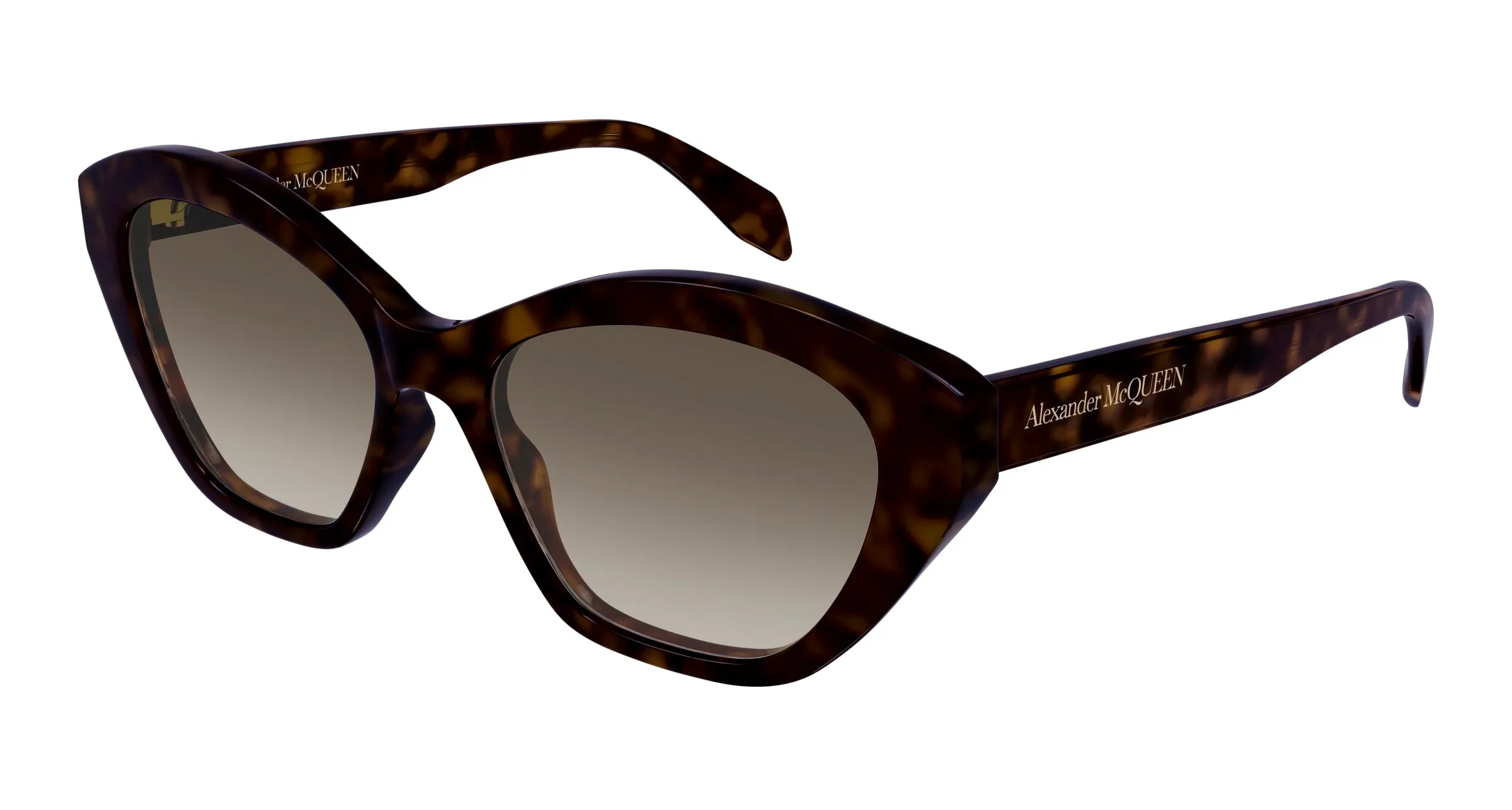 Alexander McQueen AM0355S 002 Occhiali da sole Acetato Havana Marrone Cat Eye Sfumato - immagine 1