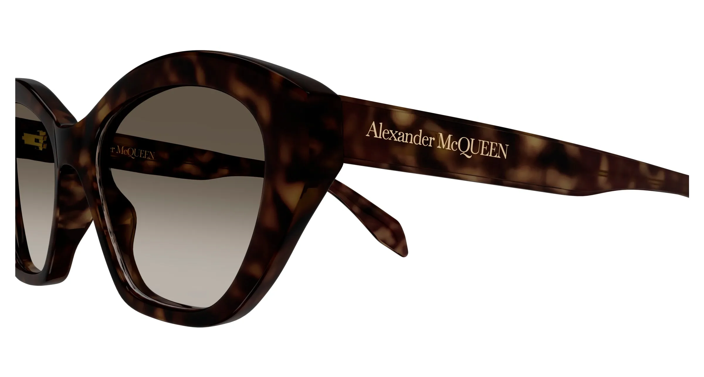 Alexander McQueen AM0355S 002 Occhiali da sole Acetato Havana Marrone Cat Eye Sfumato - immagine 3