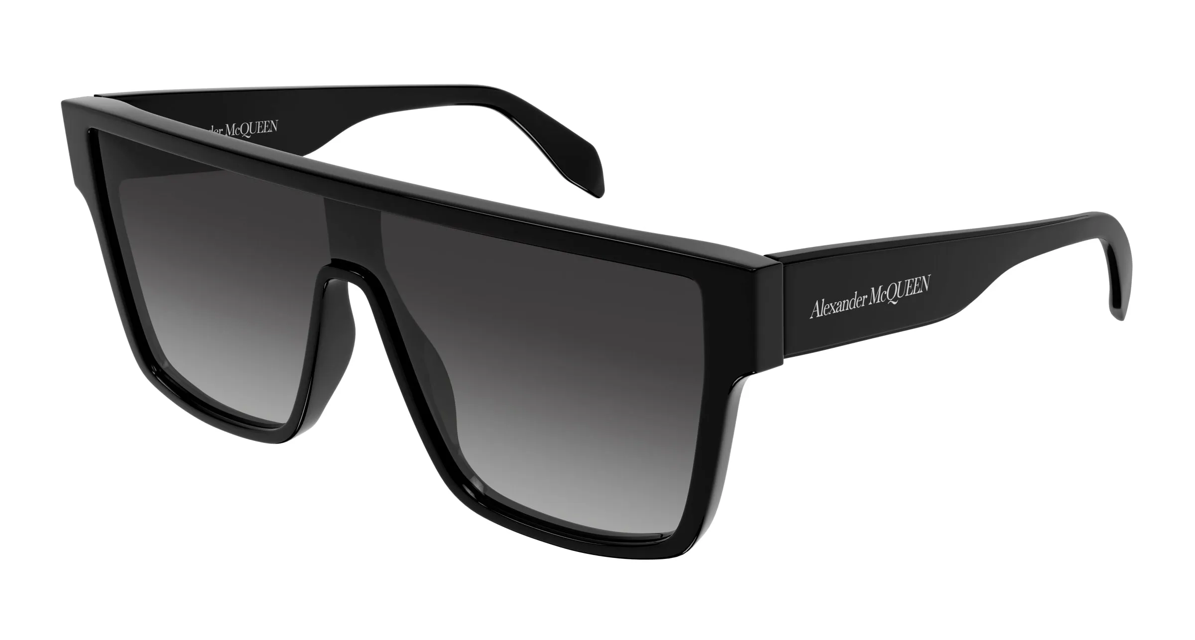 Alexander McQueen AM0354S 001 Occhiali da sole Acetato Nero Grigio Squadrata Sfumato - immagine 1