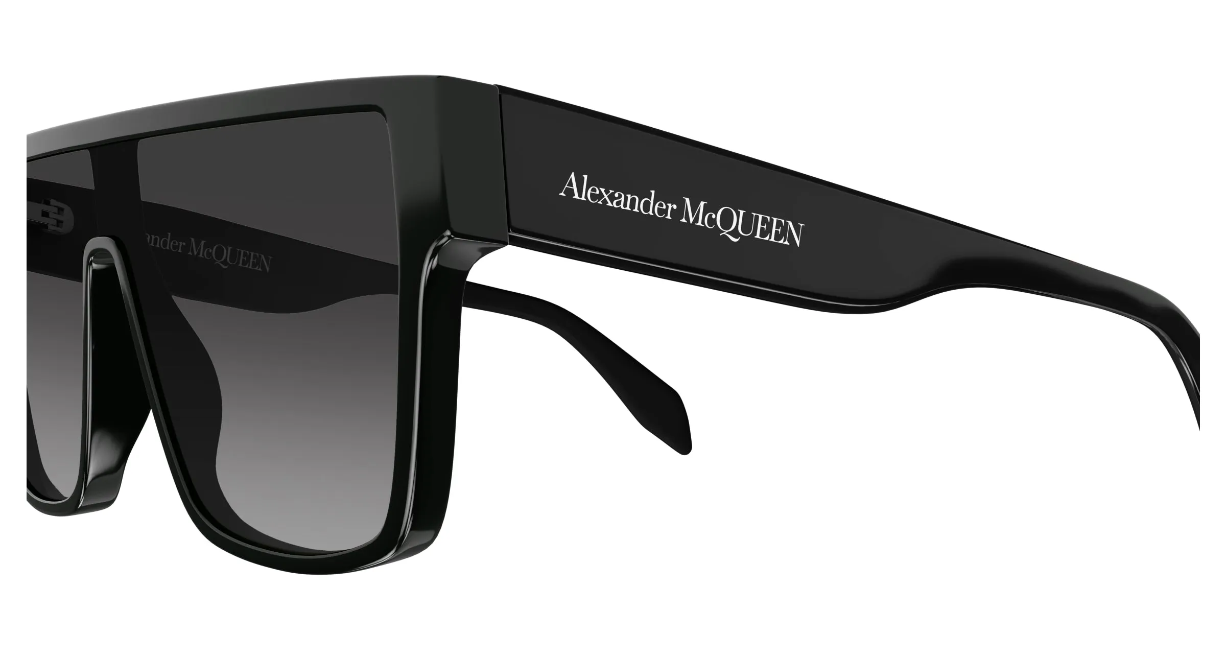 Alexander McQueen AM0354S 001 Occhiali da sole Acetato Nero Grigio Squadrata Sfumato - immagine 3