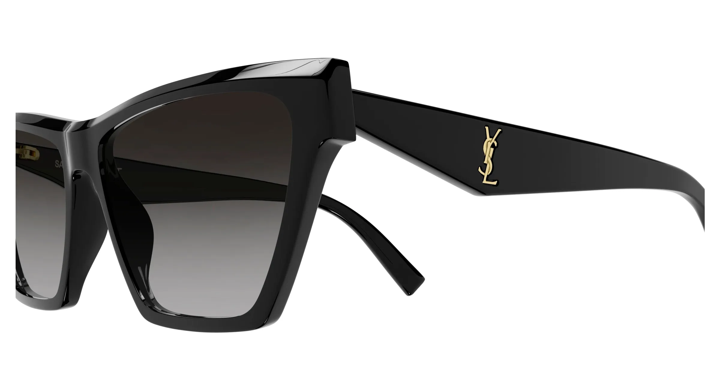 SAINT LAURENT SL M103 001 Occhiali da sole Acetato Nero Grigio Cat Eye Normale Sfumato - immagine 3