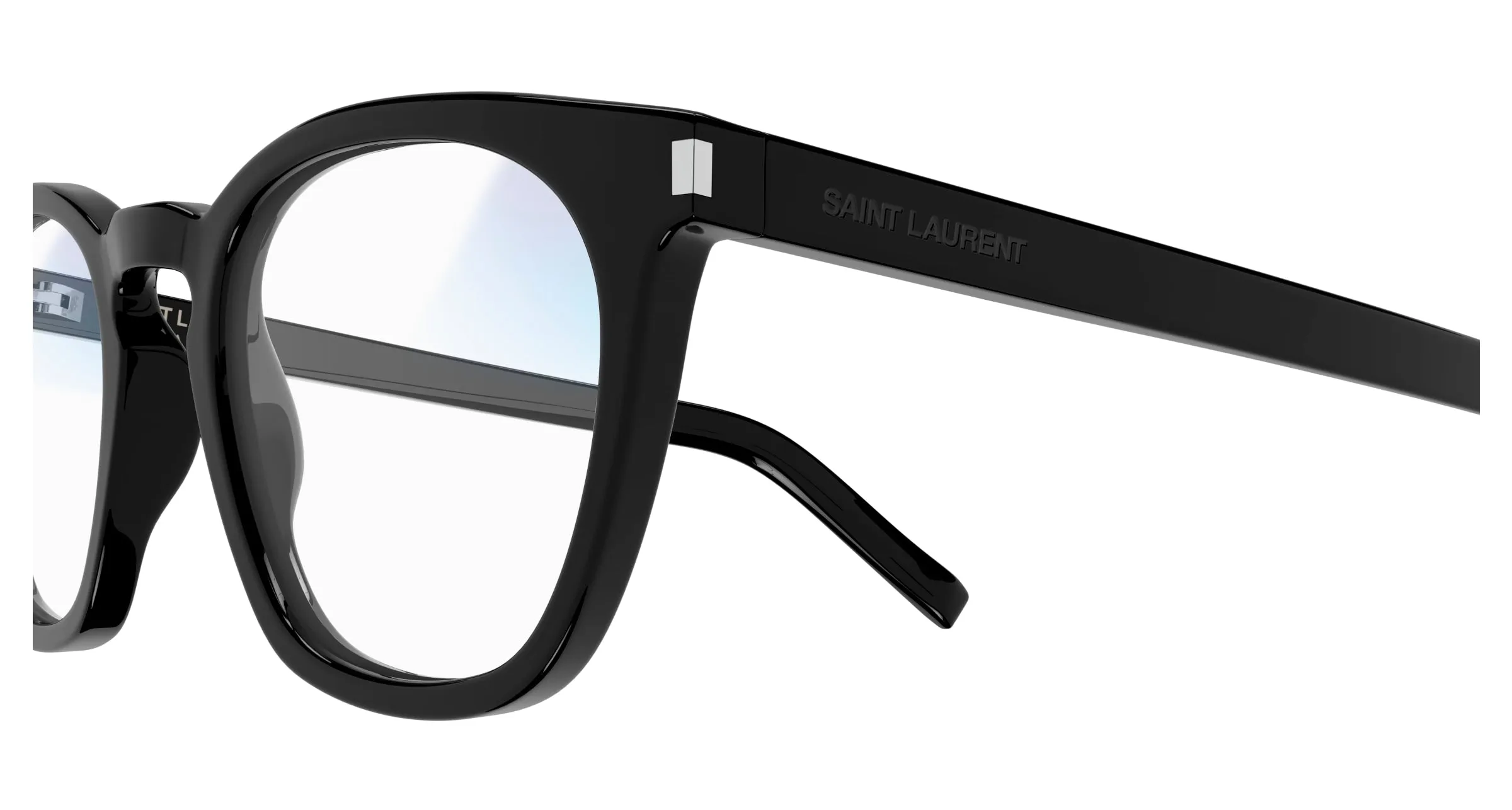 SAINT LAURENT SL 28 044 Occhiali da sole Acetato Nero Trasparente Squadrata Fotocromatiche Fotocromatico - immagine 3