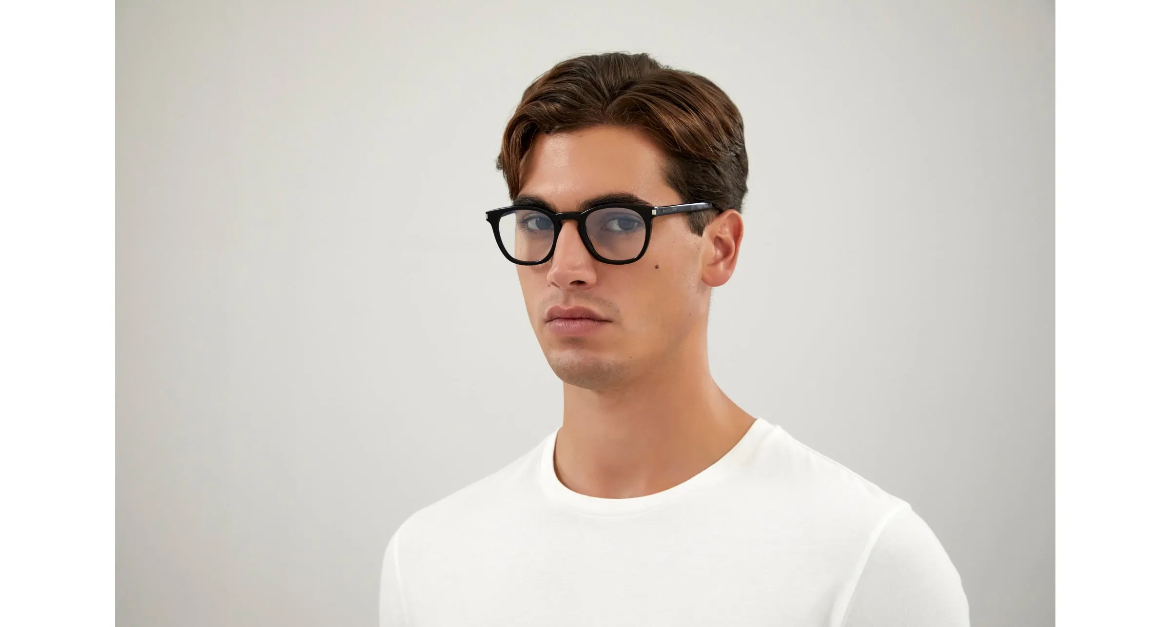 SAINT LAURENT SL 28 044 Occhiali da sole Acetato Nero Trasparente Squadrata Fotocromatiche Fotocromatico - immagine 4