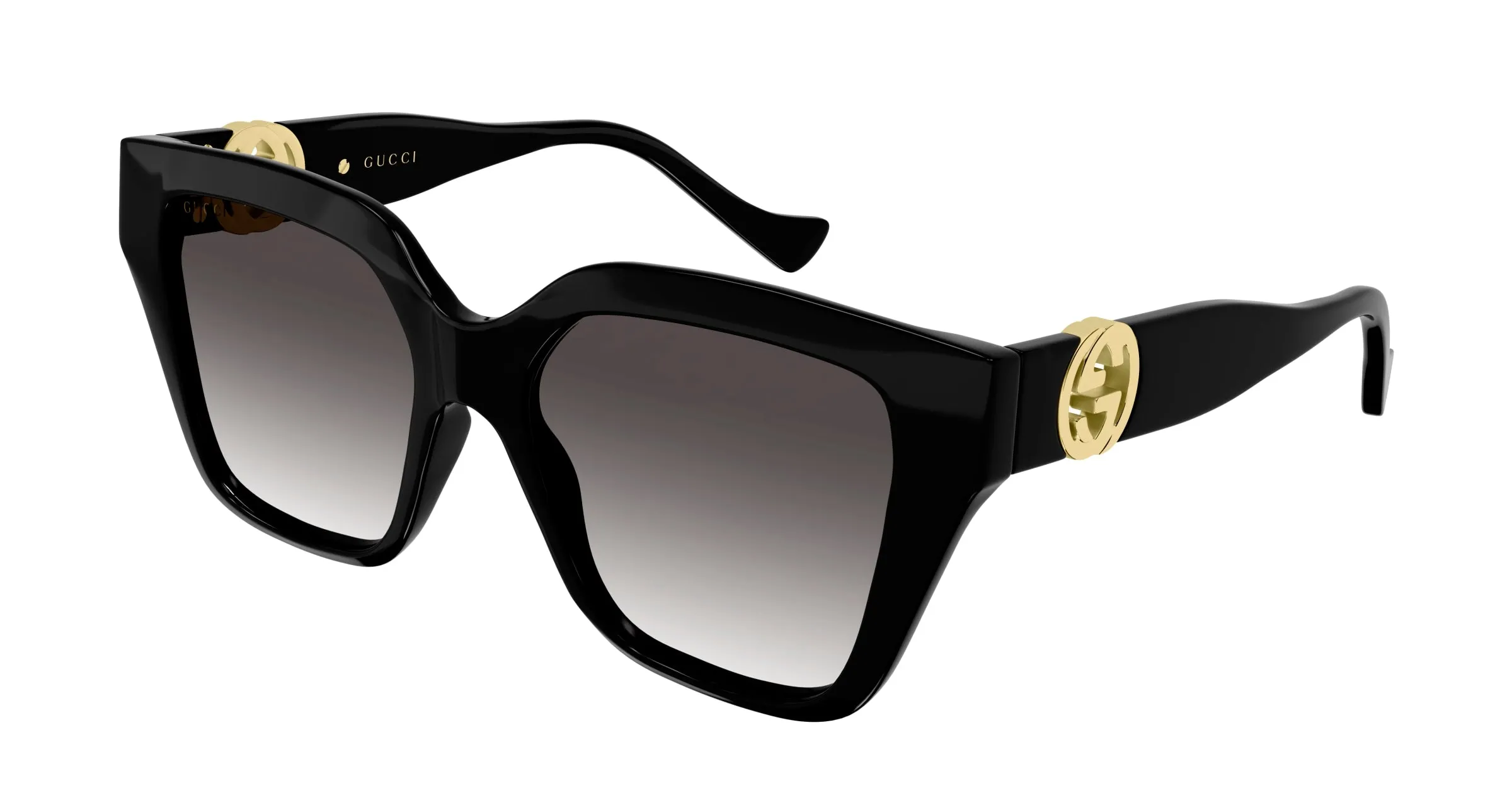 Gucci GG1023S 008 Occhiali da sole Iniettato Nero Grigio Squadrata Normale Sfumato - immagine 1