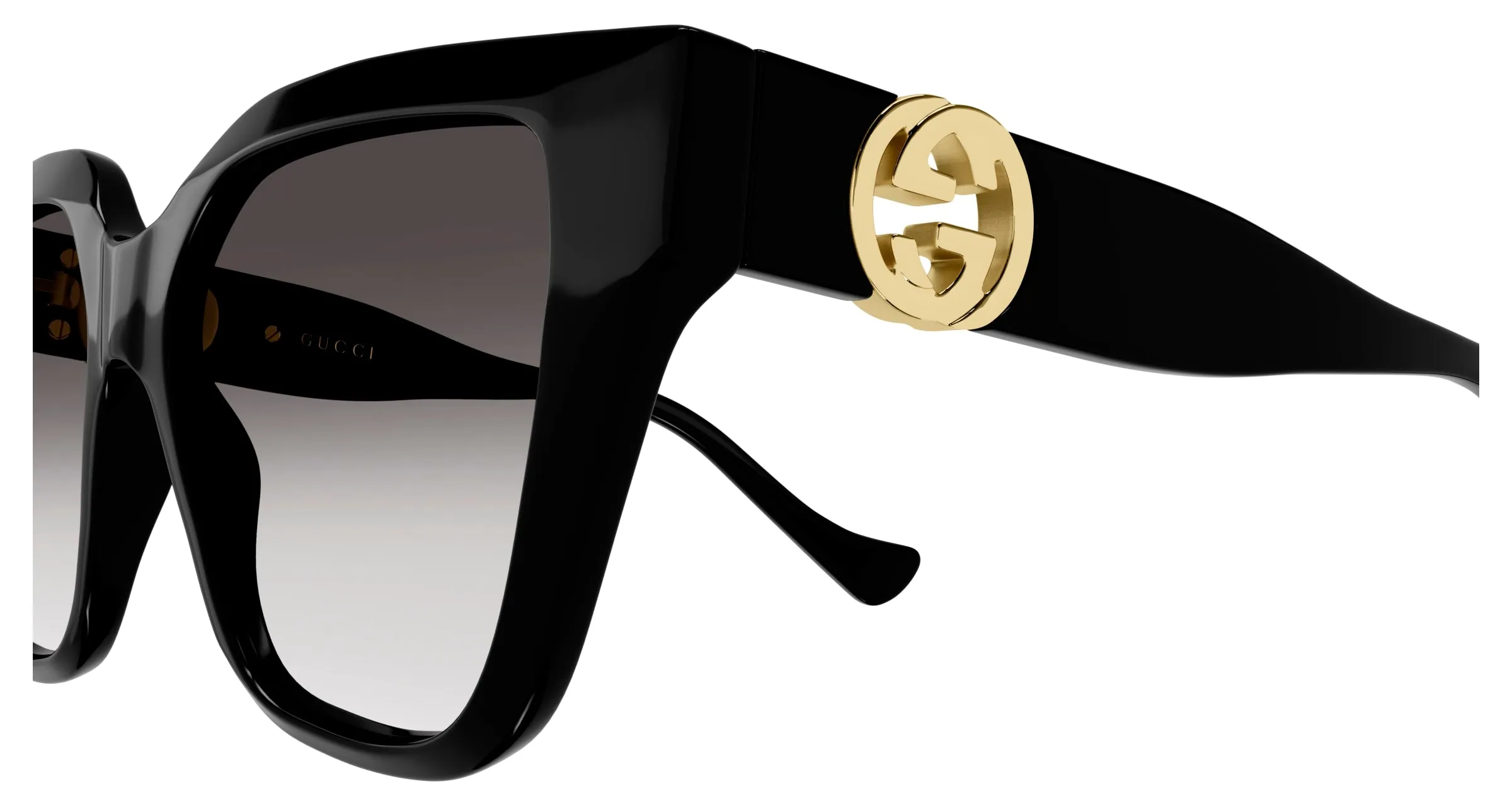Gucci GG1023S 008 Occhiali da sole Iniettato Nero Grigio Squadrata Normale Sfumato - immagine 3