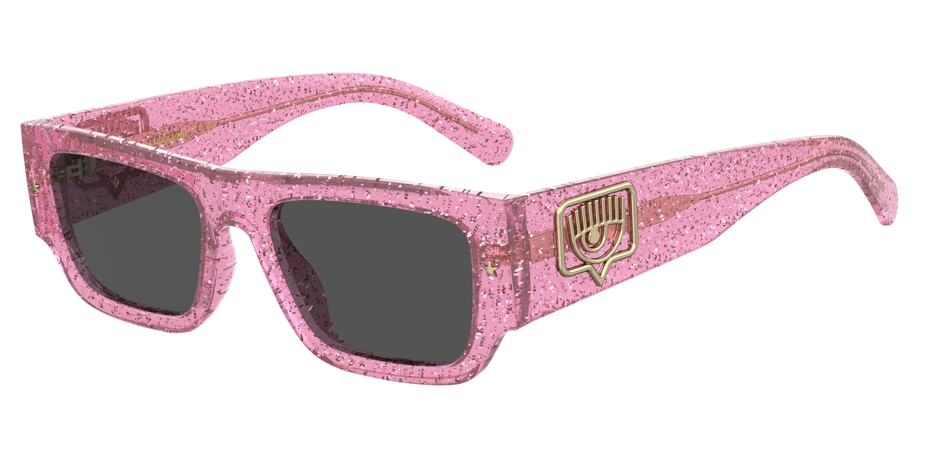 Chiara Ferragni CF 7013/S QR0/IR Occhiali da sole Plastica Rosa Glitter Grigio Squadrata Normale - immagine 1