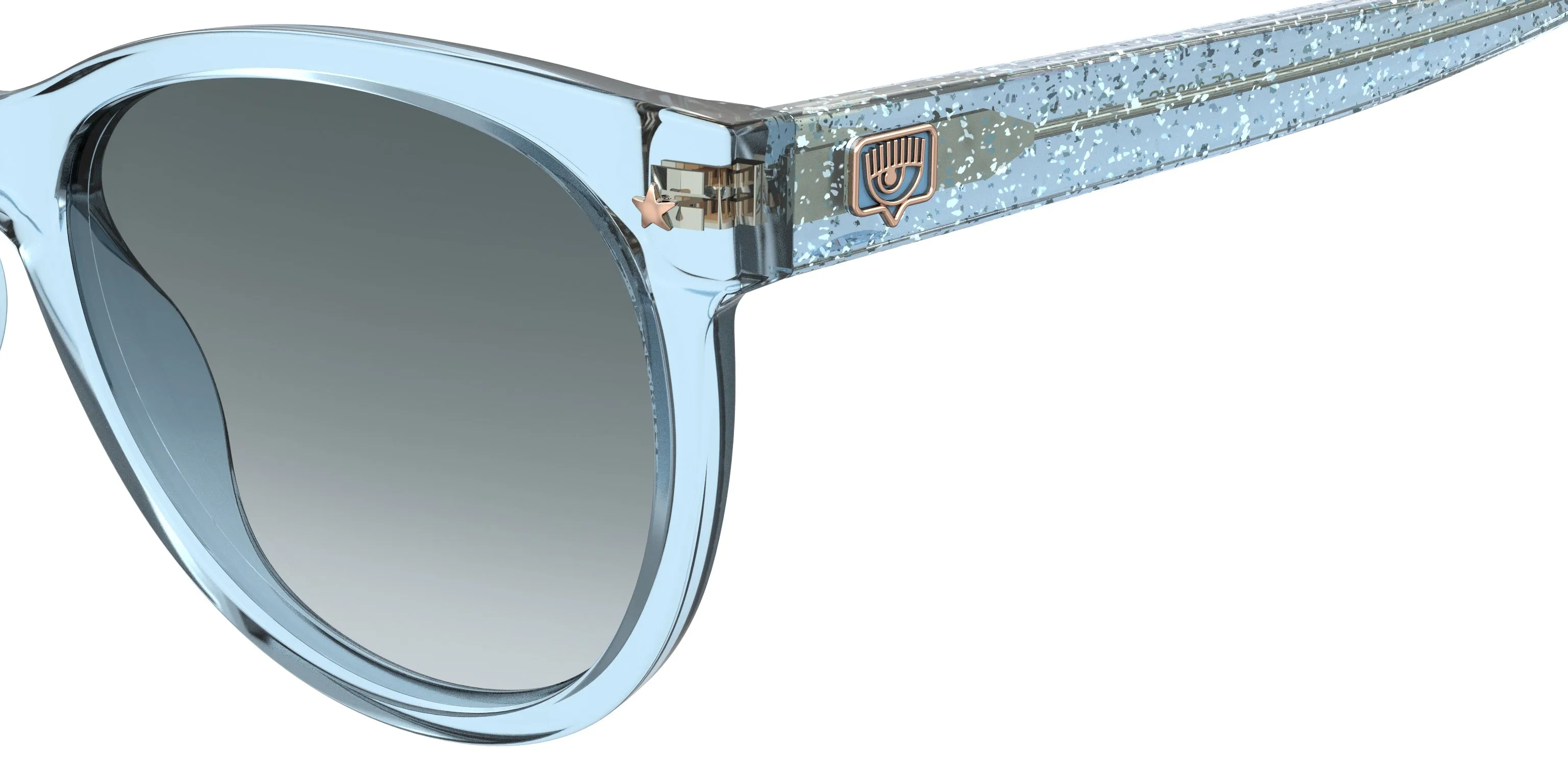 Chiara Ferragni CF 1007/S MVU/9O Occhiali da sole Plastica Azzurro Grigio Cat Eye Sfumato - immagine 3
