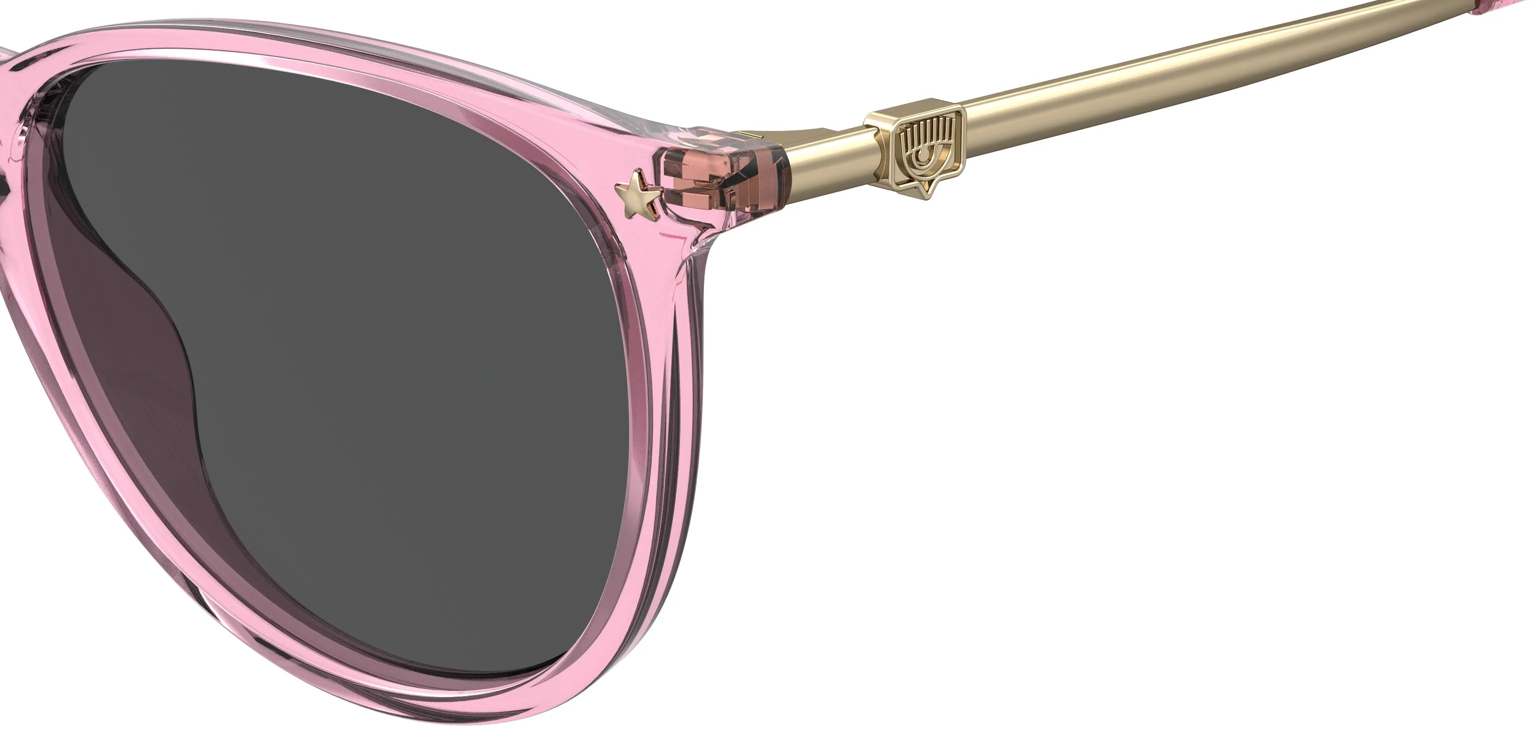 Chiara Ferragni CF 1005/S QR0/IR Occhiali da sole Plastica Rosa Glitter Grigio Rotonda - immagine 3