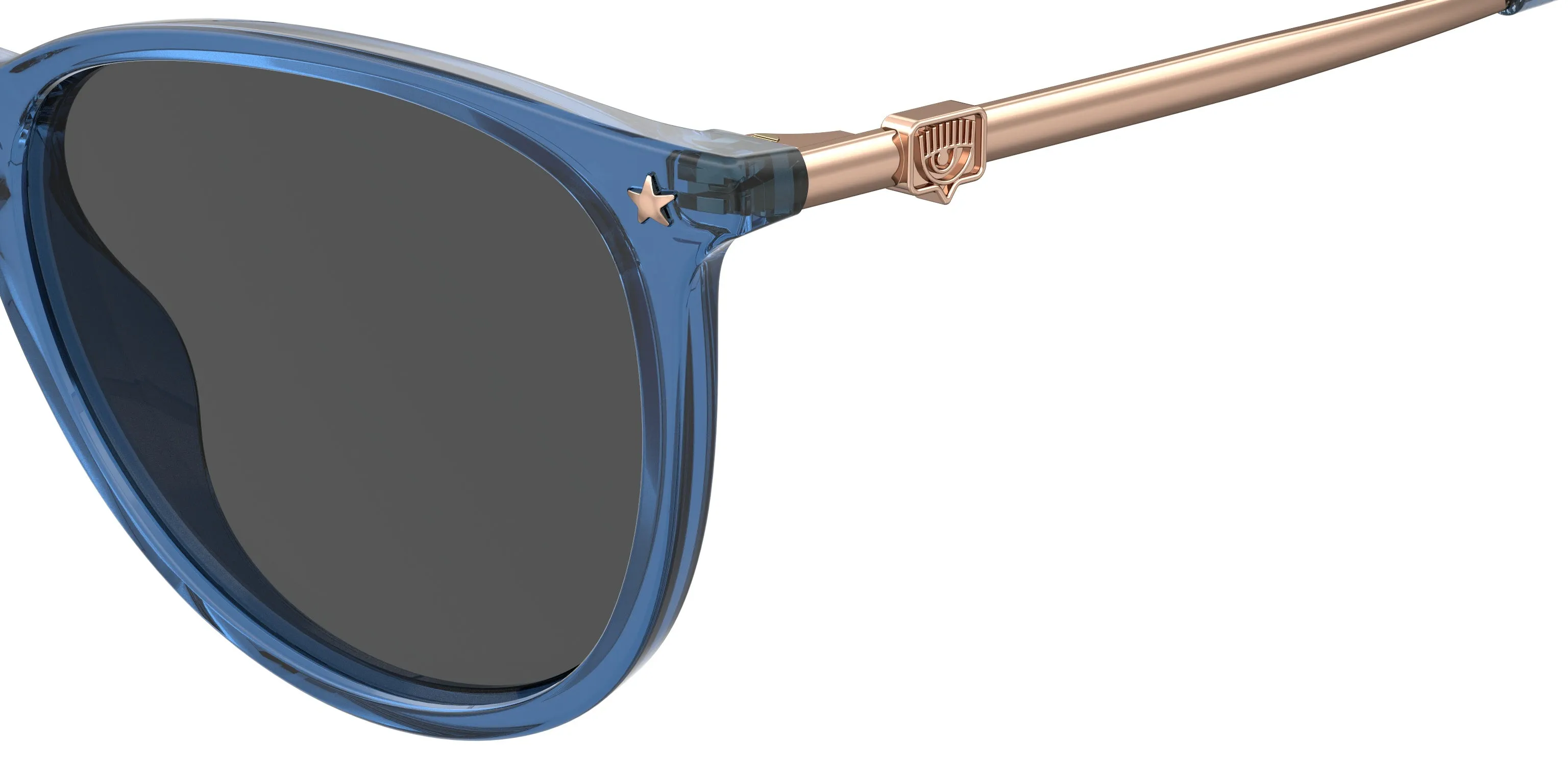 Chiara Ferragni CF 1005/S PJP/IR Occhiali da sole Plastica Blu Grigio Rotonda - immagine 3