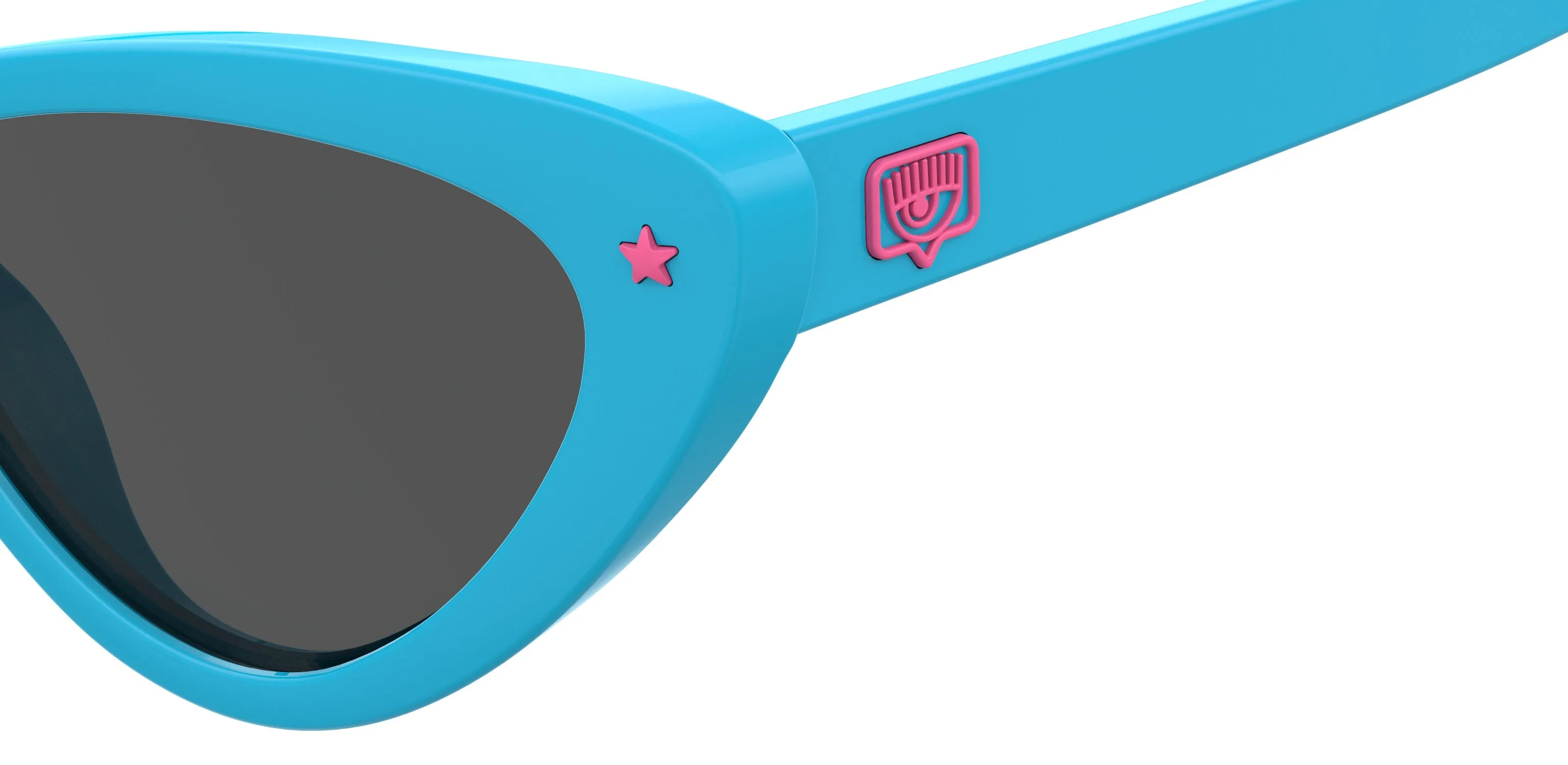 Chiara Ferragni CF 7006/S MVU/IR Occhiali da sole Plastica Azzurro Grigio Cat Eye - immagine 3