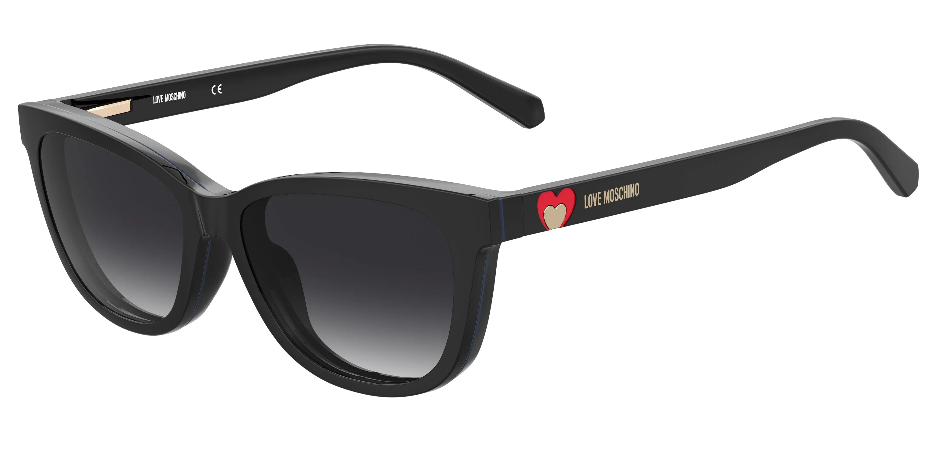 Moschino MOL052/CS 807/9O Occhiali da sole Plastica Nero Grigio Cat Eye Clip-on - immagine 1