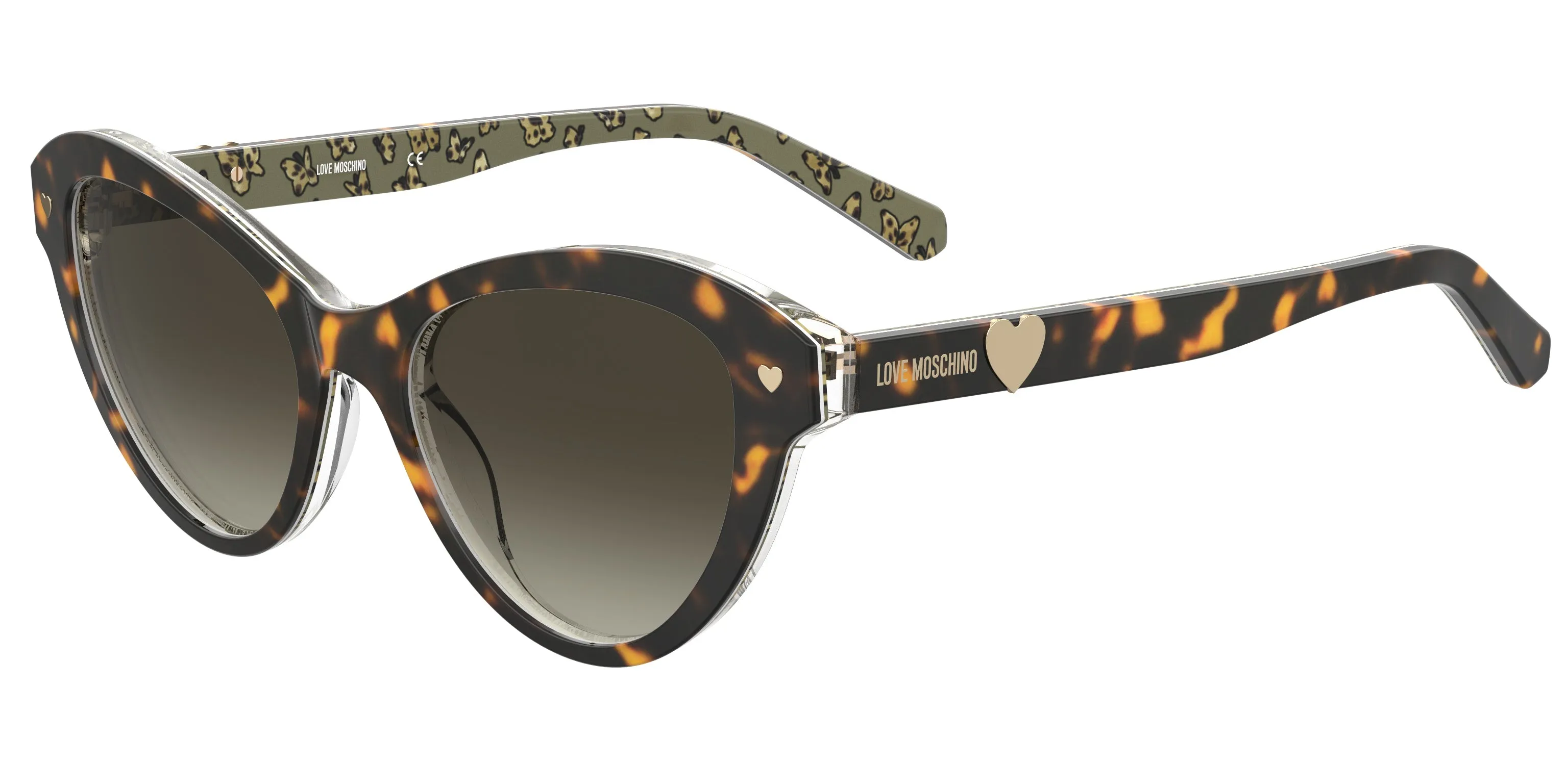 Moschino MOL046/S H7P/HA Occhiali da sole Acetato Havana Marrone Cat Eye Sfumato - immagine 1