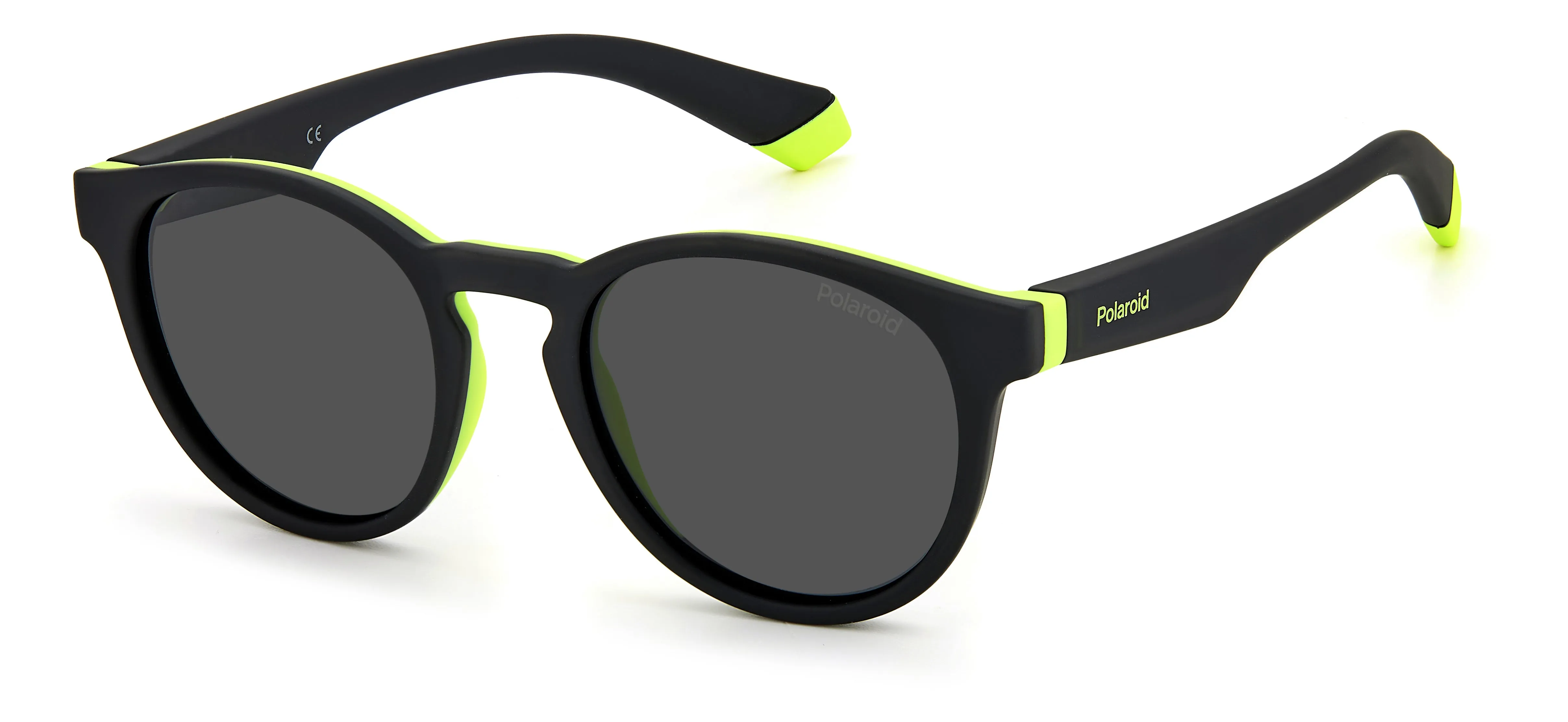 Polaroid PLD 8048/S 71C/M9 Occhiali da sole bambino Plastica Nero / Giallo Grigio Rotonda - immagine 1