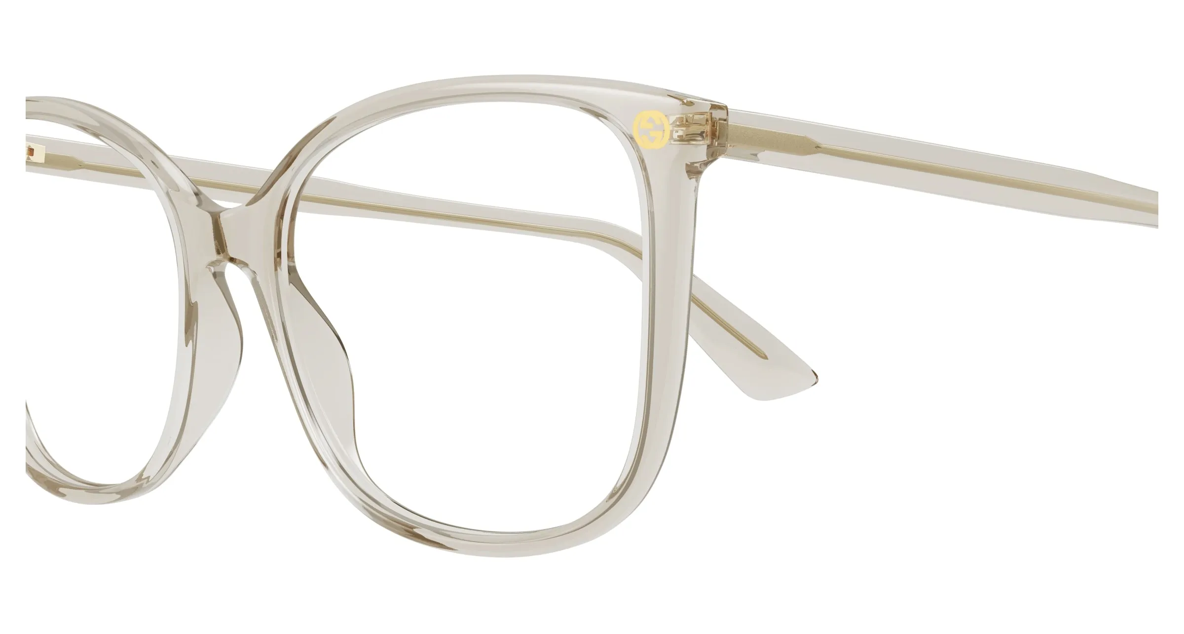 Gucci GG0026O 016 Montature da vista Acetato Giallo Trasparente Cat Eye - immagine 3