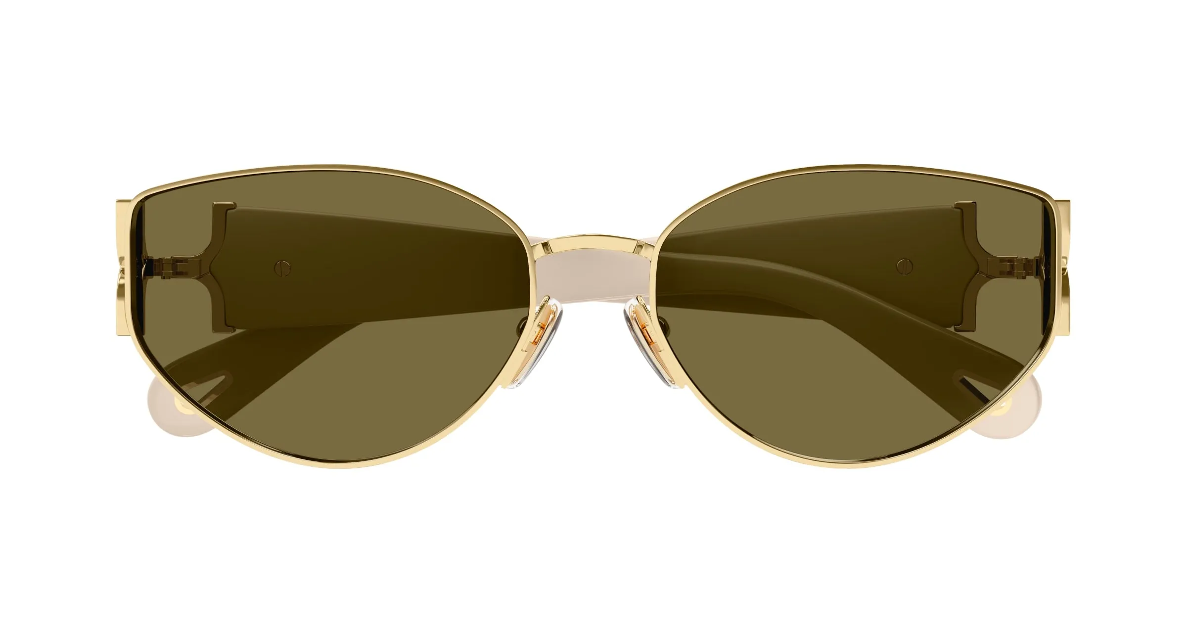 Chloé CH0260S 003 Occhiali da sole Metallo Oro Verde Rotonda - immagine 2