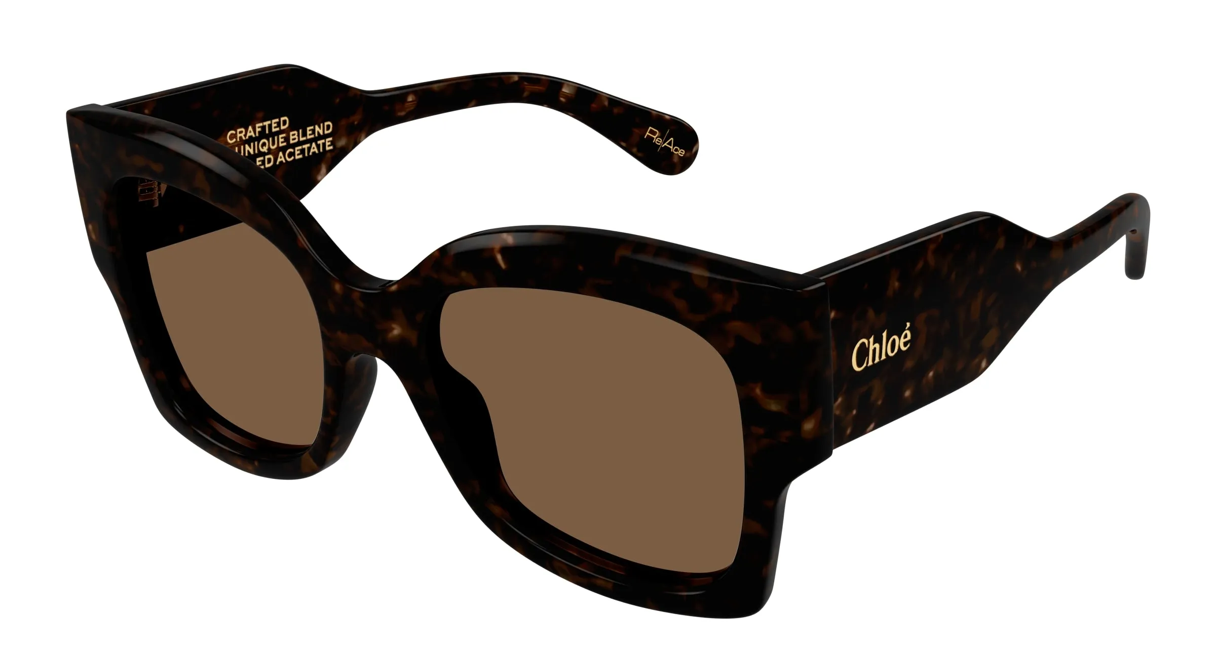 Chloé CH0252S 002 Occhiali da sole Acetato Havana Marrone Farfalla - immagine 1