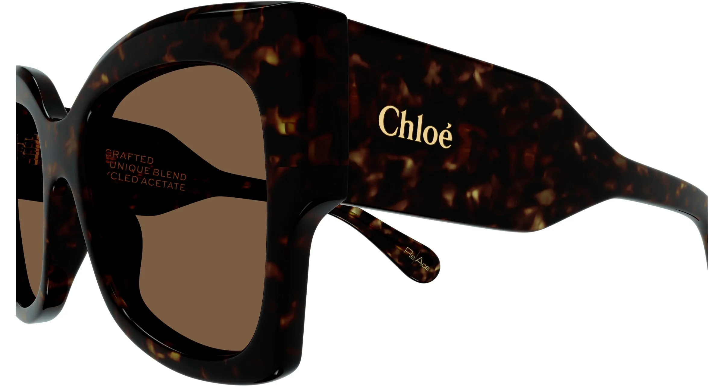 Chloé CH0252S 002 Occhiali da sole Acetato Havana Marrone Farfalla - immagine 3