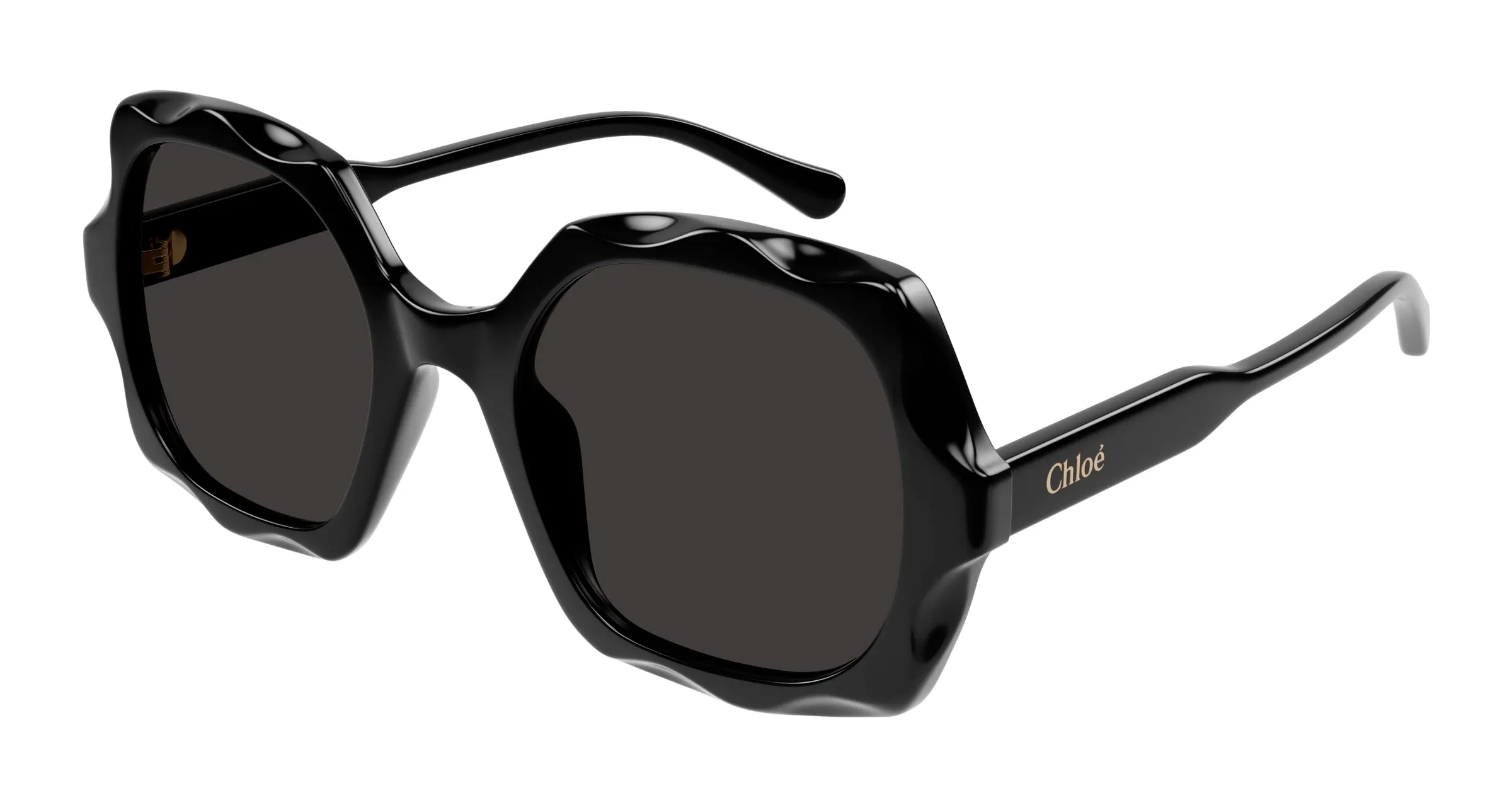 Chloé CH0226S 005 Occhiali da sole Acetato Nero Grigio Squadrata - immagine 1