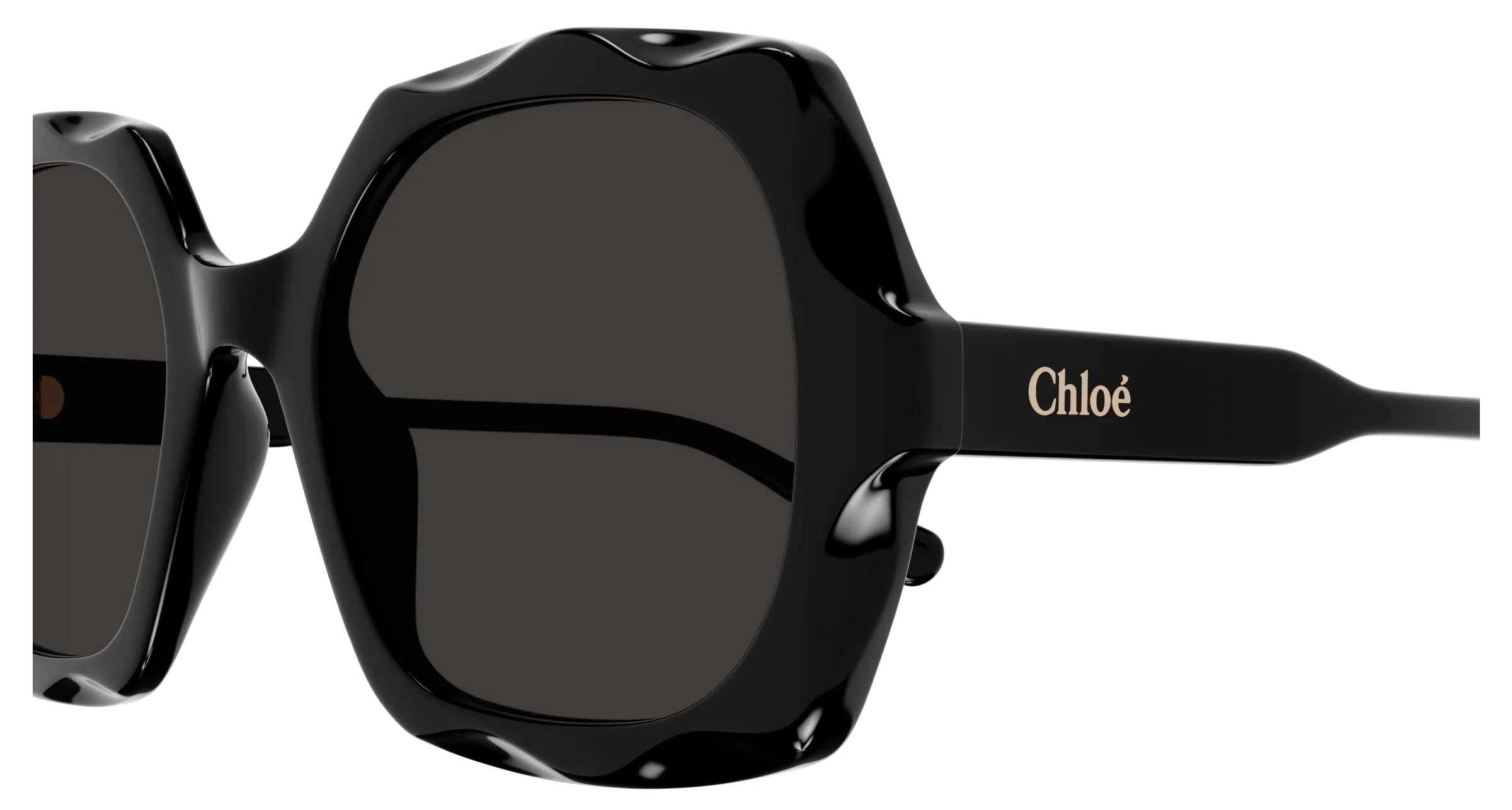 Chloé CH0226S 005 Occhiali da sole Acetato Nero Grigio Squadrata - immagine 3