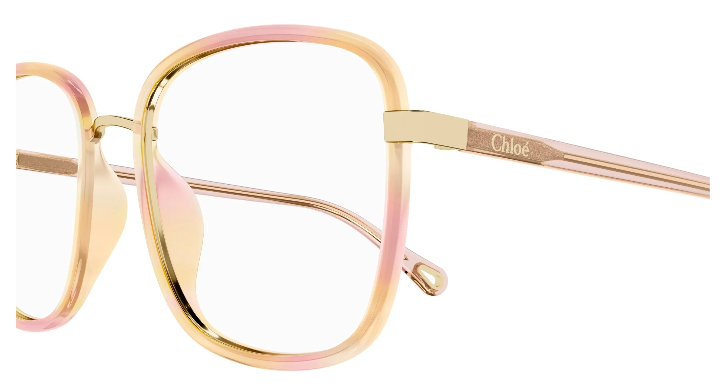 Chloé CH0034O 016 Montature da vista Bio-iniettato Havana Trasparente Squadrata - immagine 3
