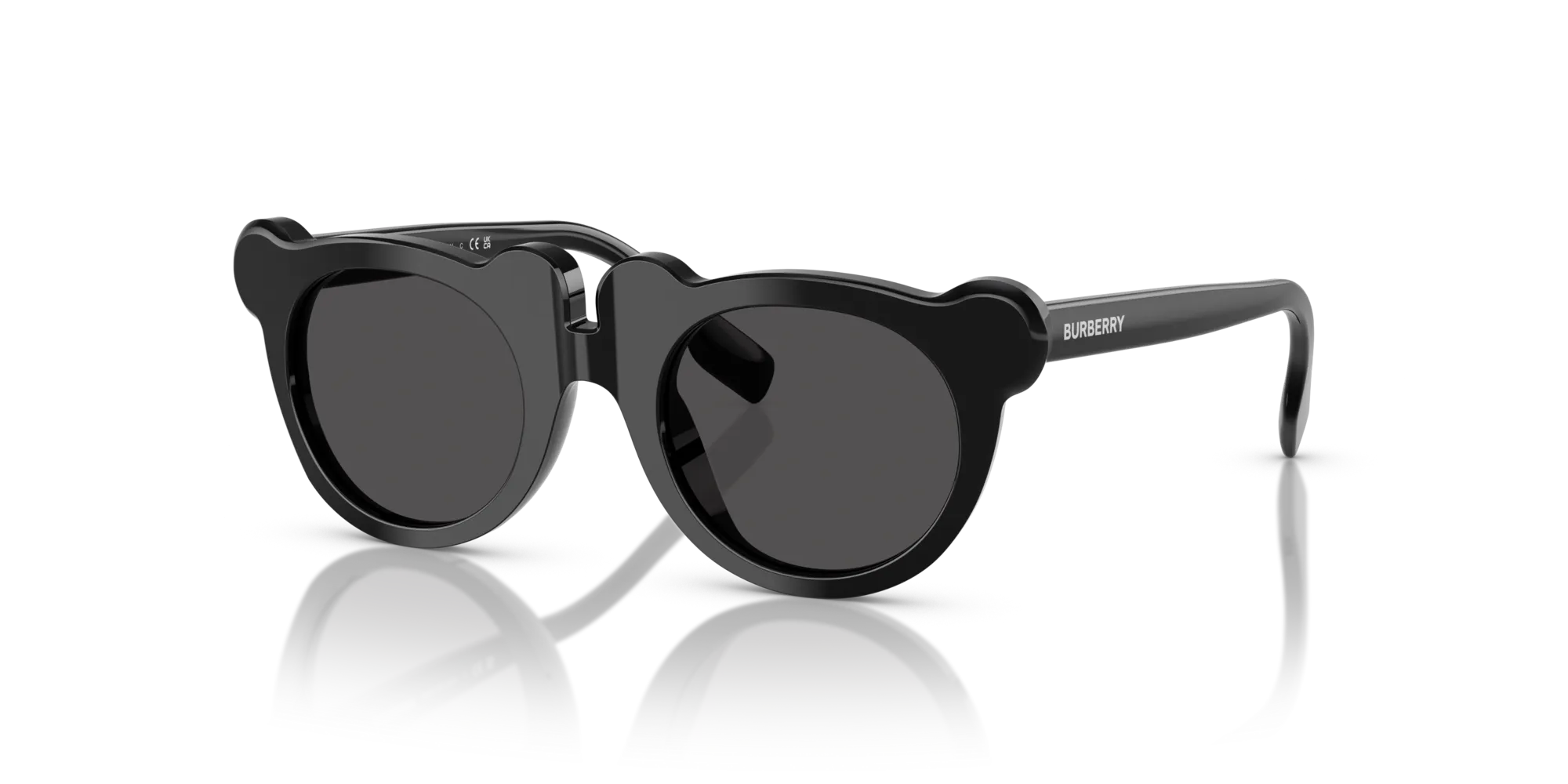 Burberry JB4355 300187 Occhiali da sole bambino Acetato Nero Grigio Rotonda Normale - immagine 3