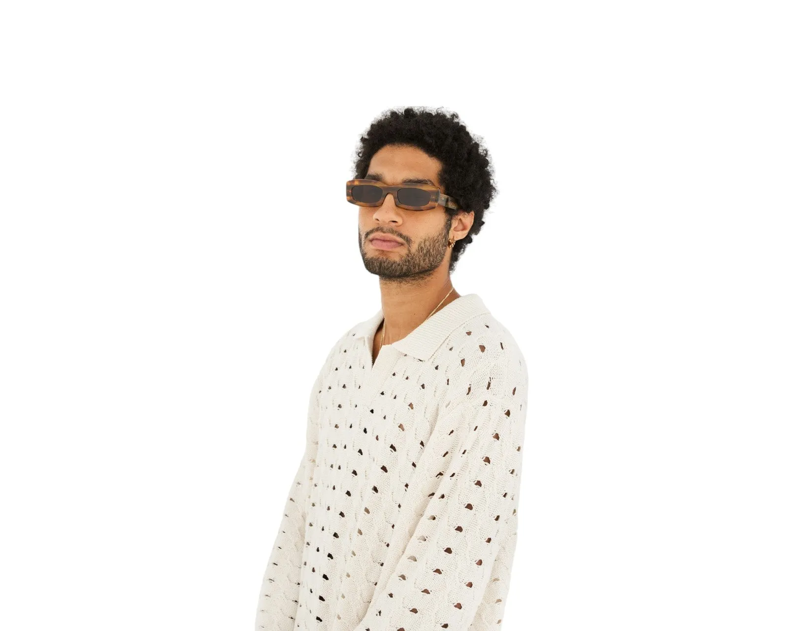 Retrosuperfuture HHJ ZAGA TANGERI Occhiali da sole Acetato Havana Grigio Squadrata Normale - immagine 4