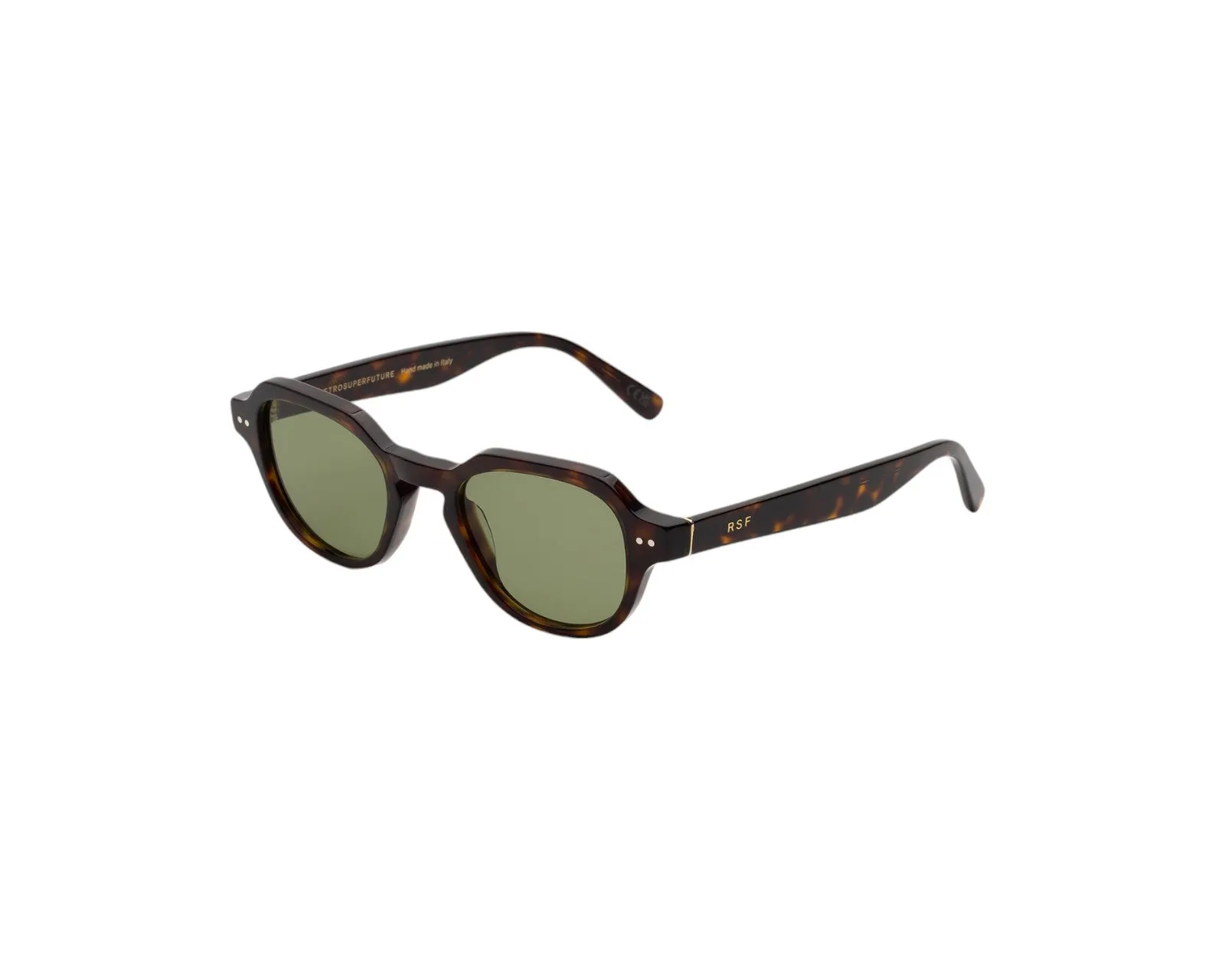 Retrosuperfuture BCH VOCE 3627 Occhiali da sole Acetato Havana Verde Rotonda Normale - immagine 1