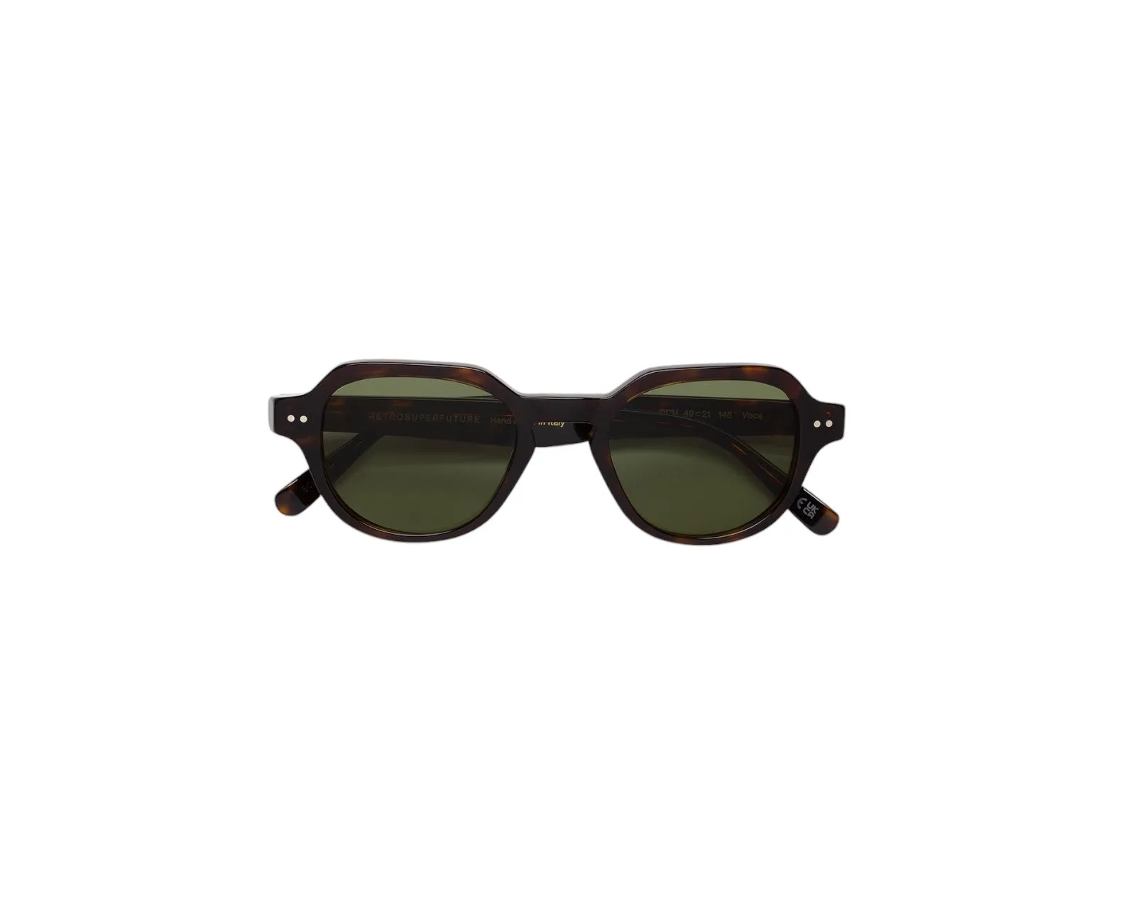 Retrosuperfuture BCH VOCE 3627 Occhiali da sole Acetato Havana Verde Rotonda Normale - immagine 2