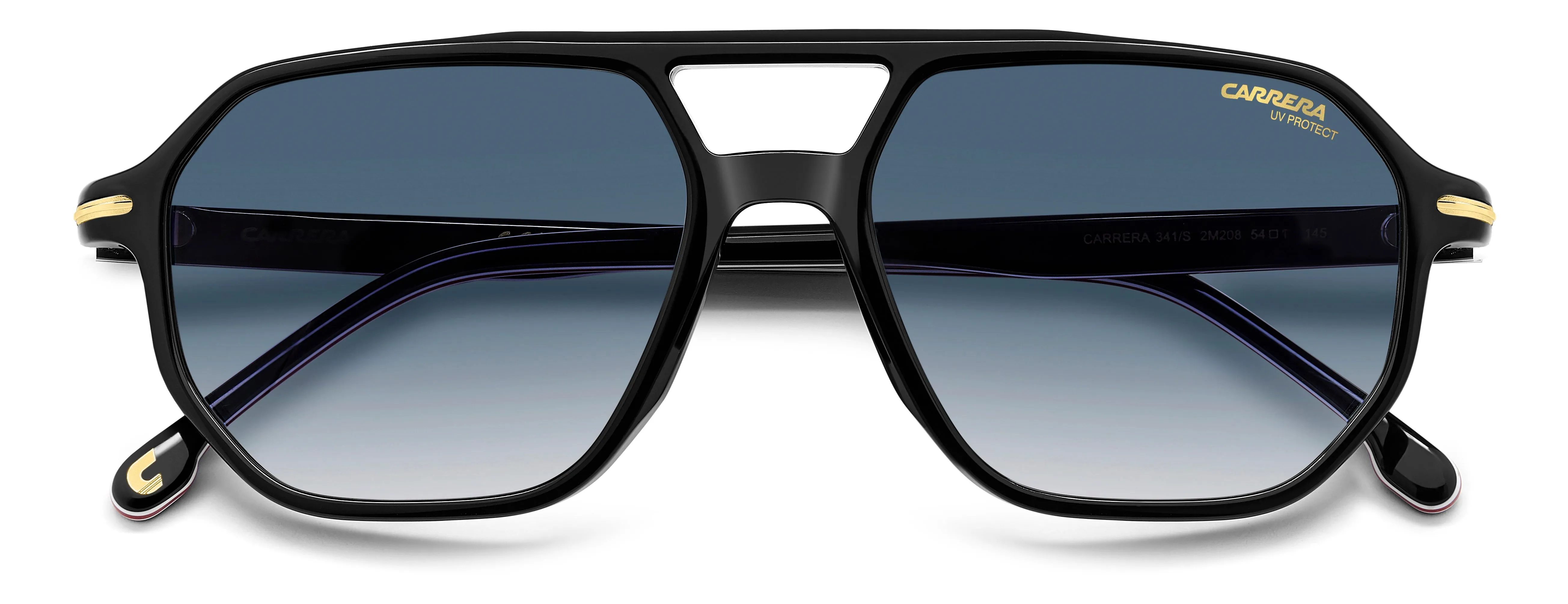Carrera CARRERA 341/S 2M2/08 Occhiali da sole Acetato Nero Blu Squadrata Normale Sfumato - immagine 3