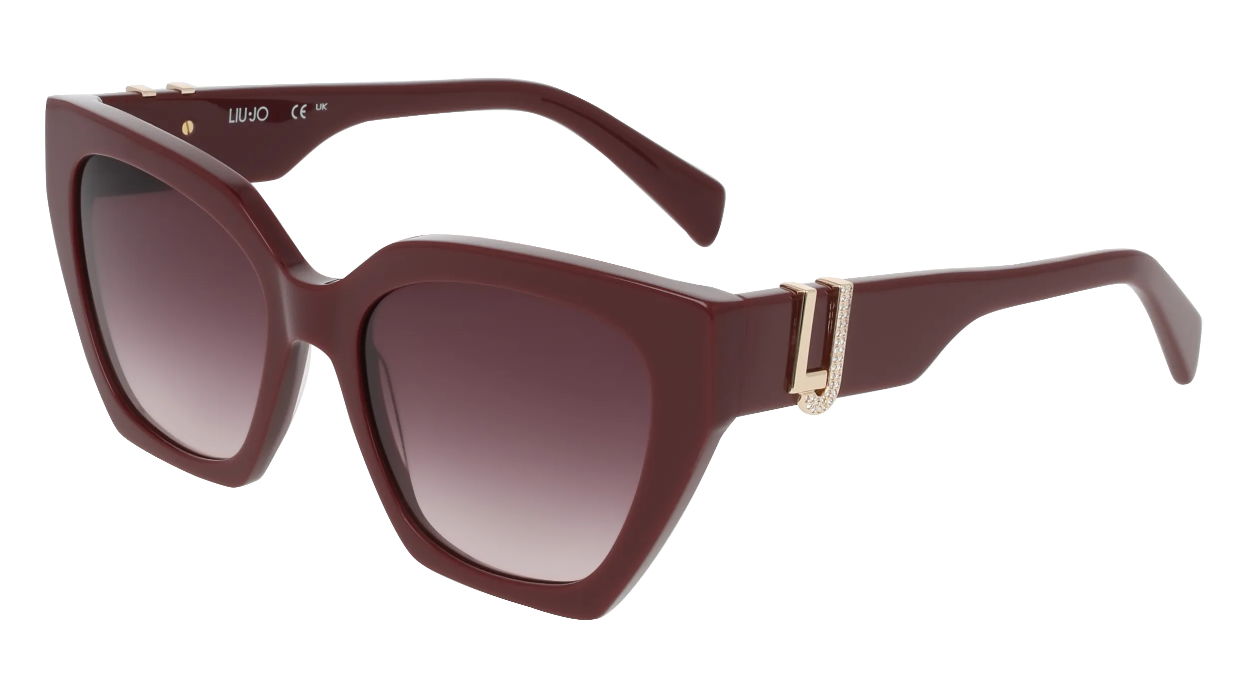 Liu Jo LJ814SR 602 Occhiali da sole Acetato Rosso Bordeaux Cat Eye Normale - immagine 1