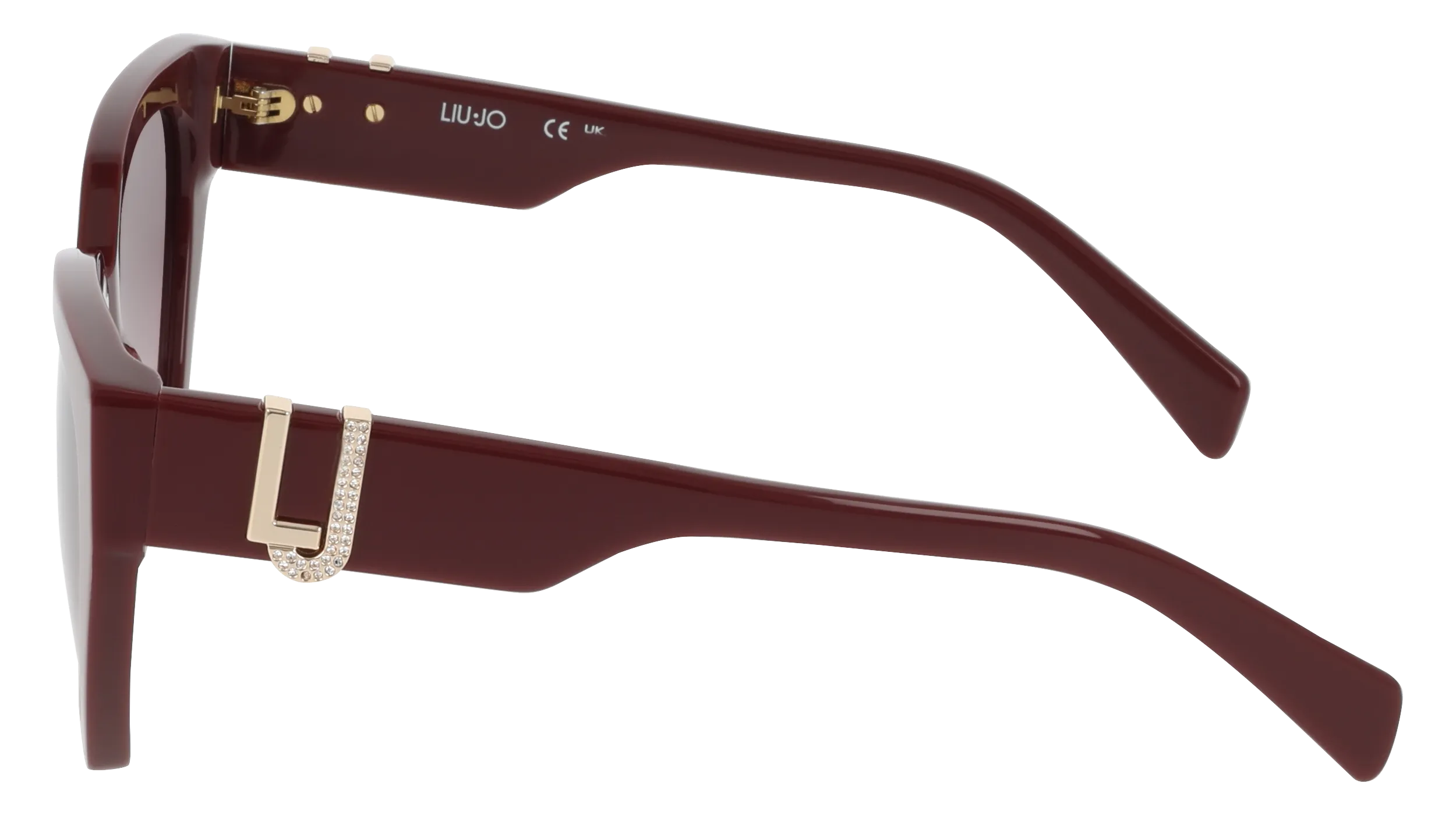 Liu Jo LJ814SR 602 Occhiali da sole Acetato Rosso Bordeaux Cat Eye Normale - immagine 3